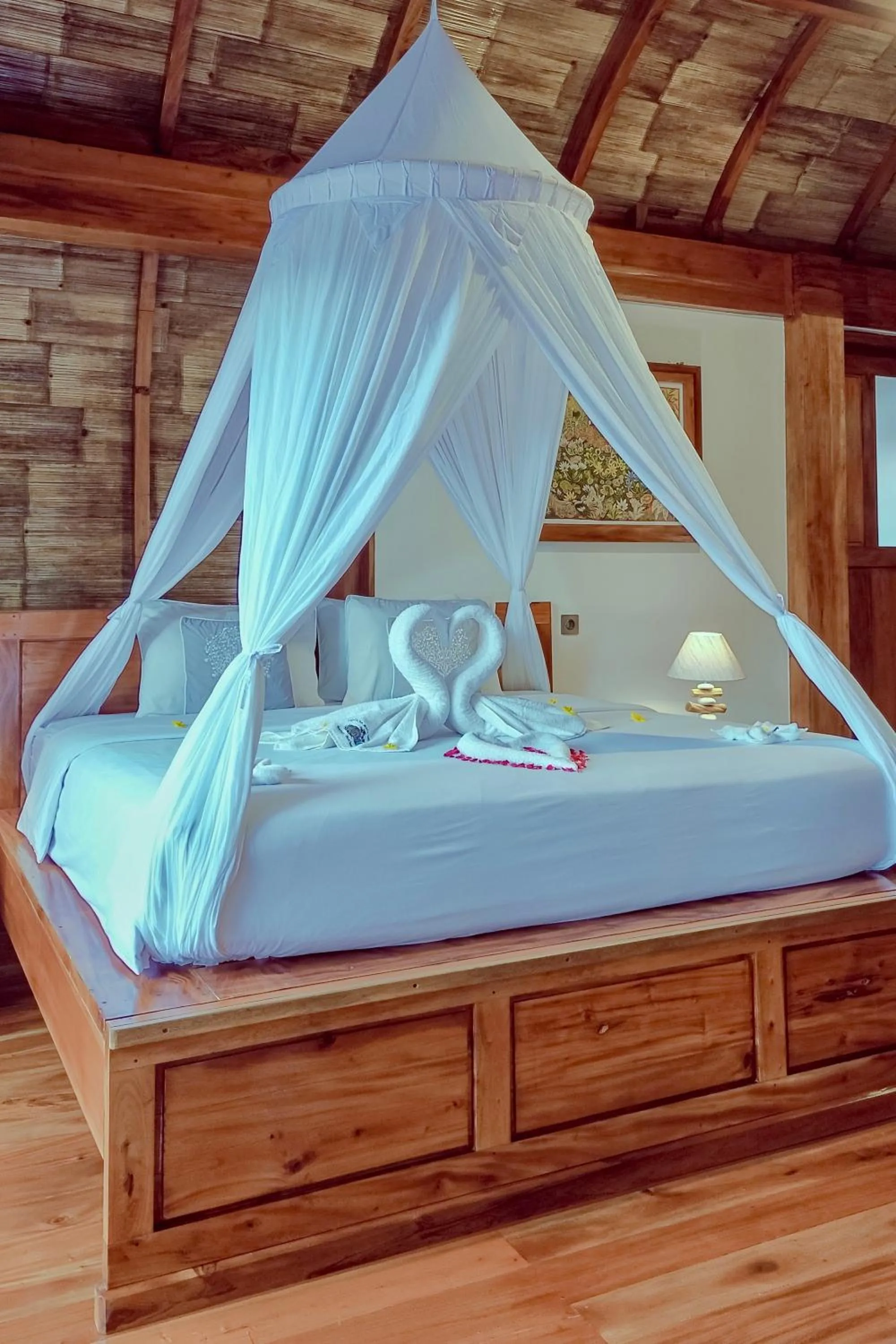 Bedroom, Bed in Lagoona Beach Bungalows - Eco Bungalows Batukaras