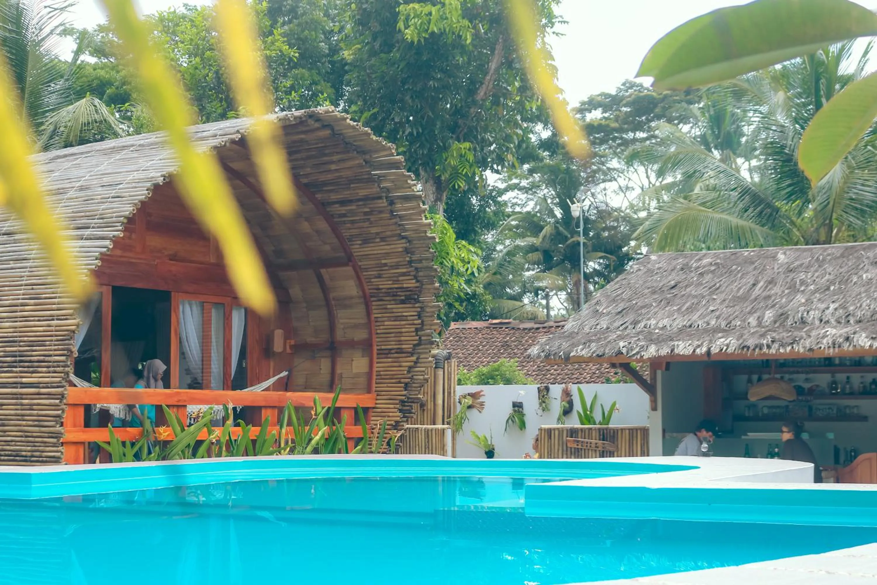 Pool view in Lagoona Beach Bungalows - Eco Bungalows Batukaras