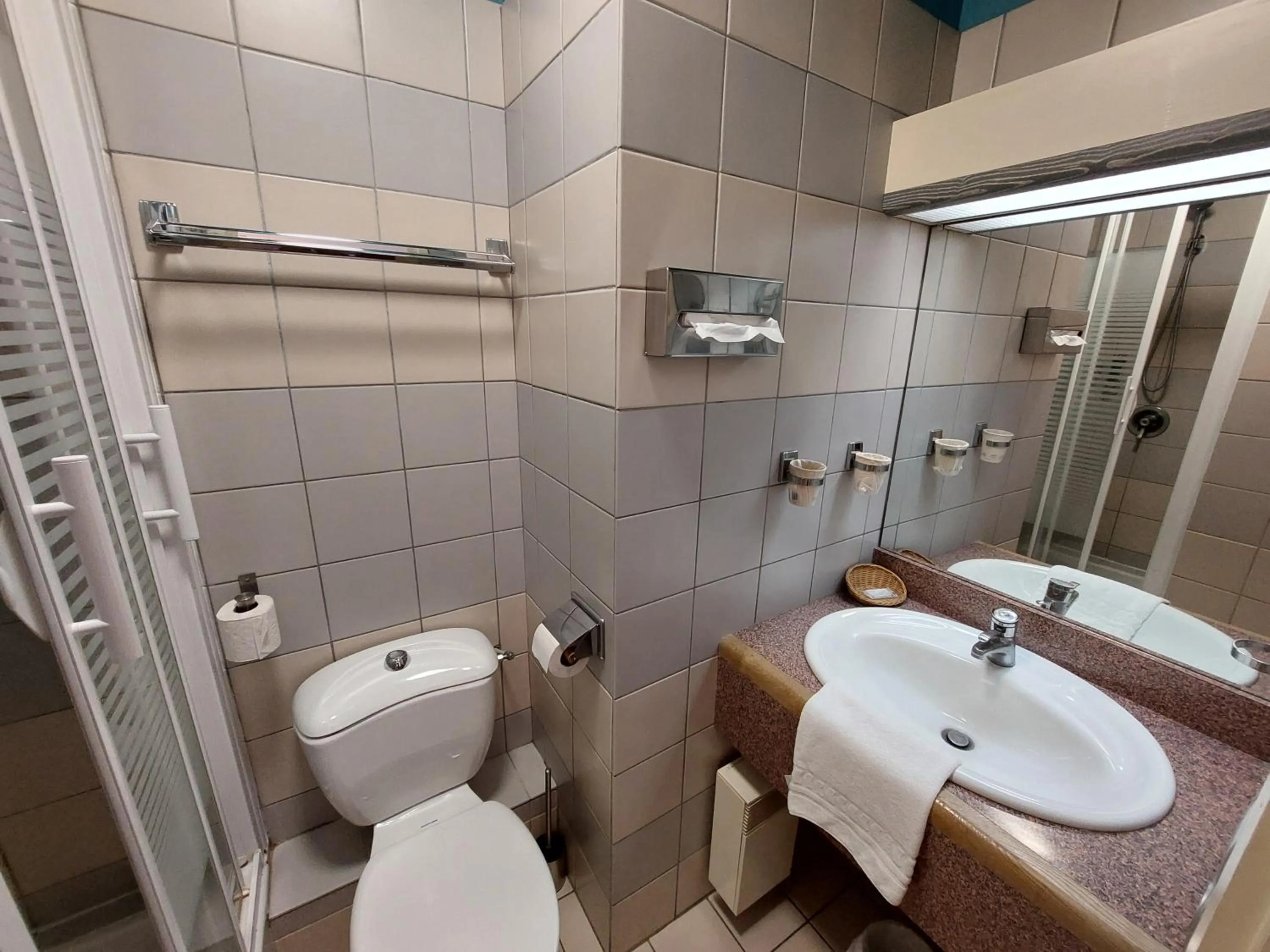 Bathroom in Logis Hôtels - Hôtel et Restaurant Le Lion d'Or