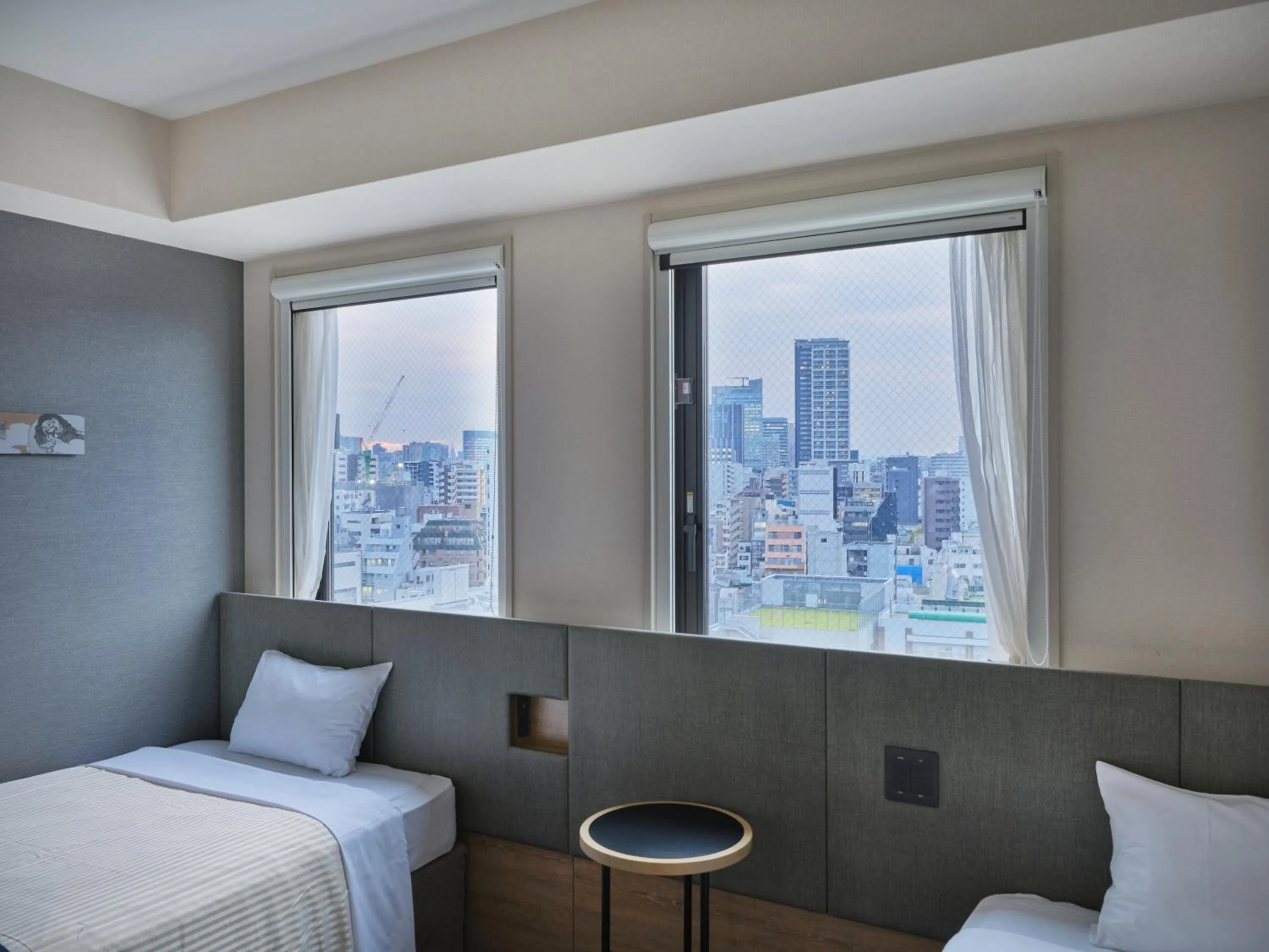 Bed in hotel MONday Akihabara Asakusabashi