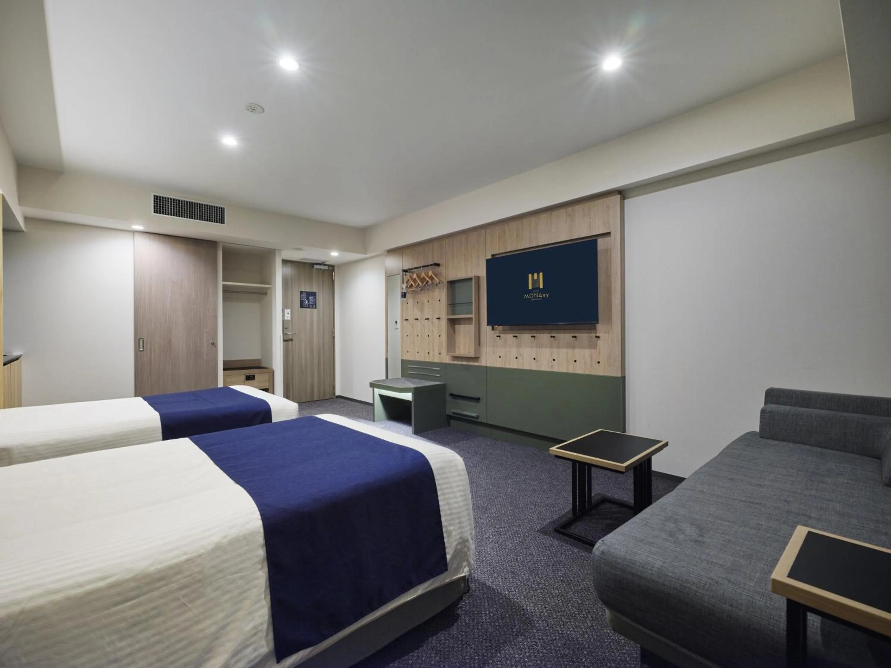 Bed in hotel MONday Akihabara Asakusabashi