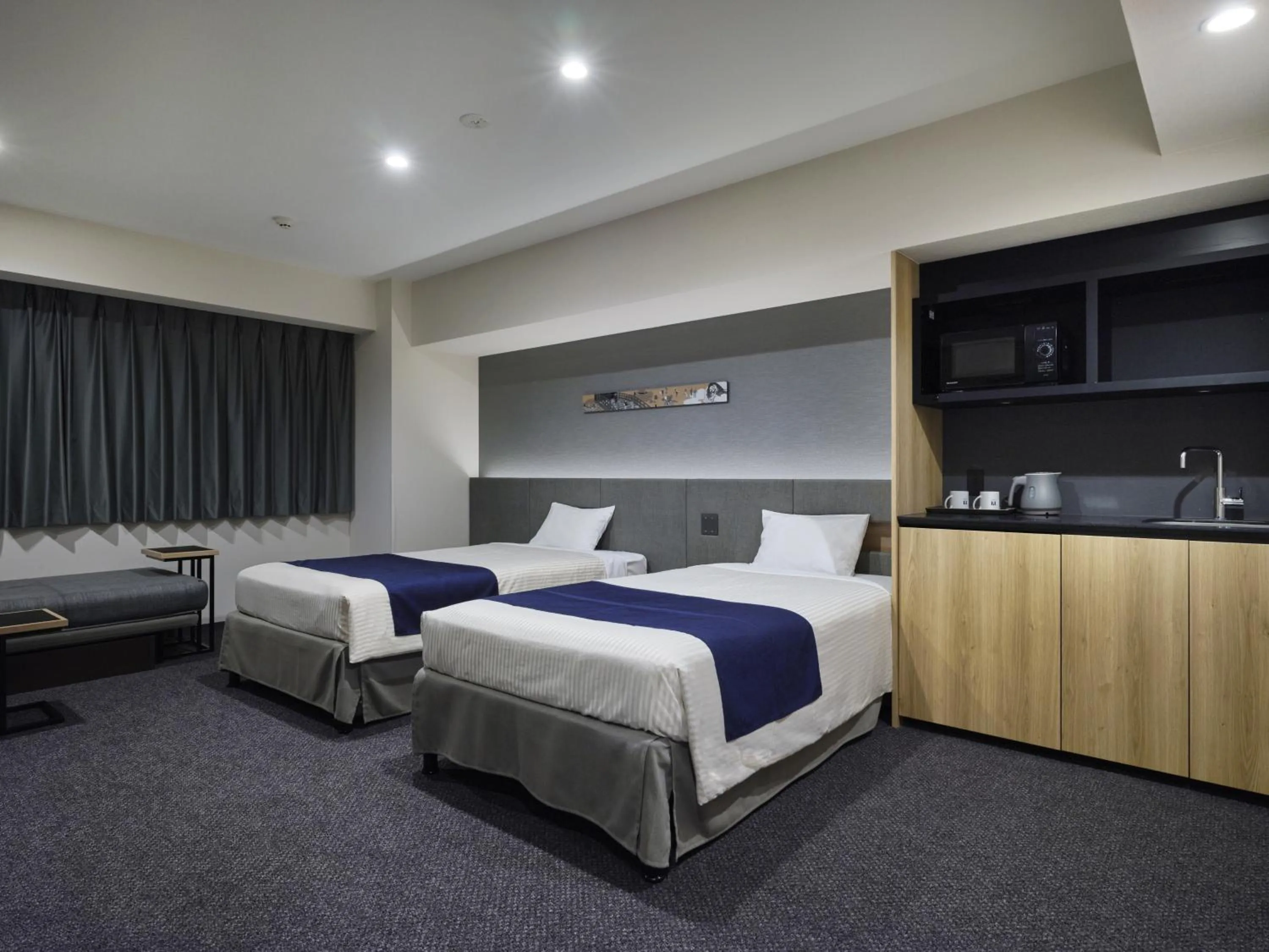 Bed in hotel MONday Akihabara Asakusabashi