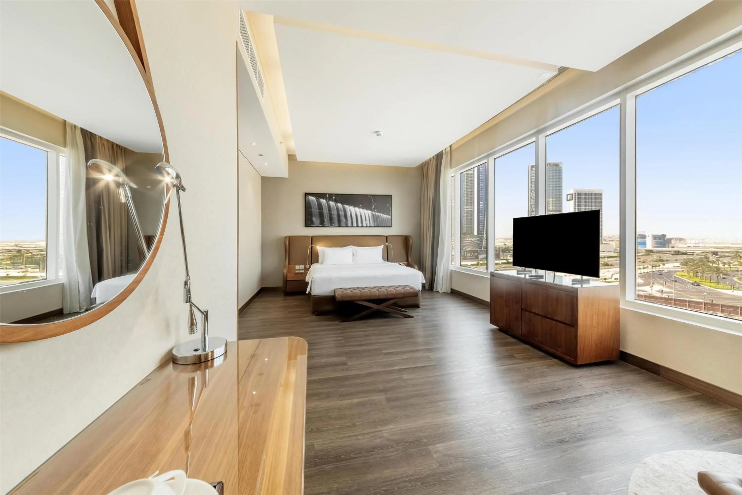 Bedroom, Bed in Radisson Blu Hotel, Dubai Canal View