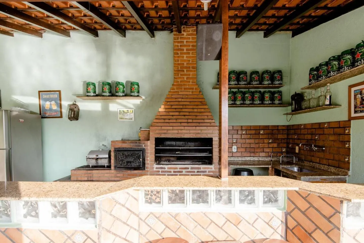 BBQ facilities in Pousada Queiroz