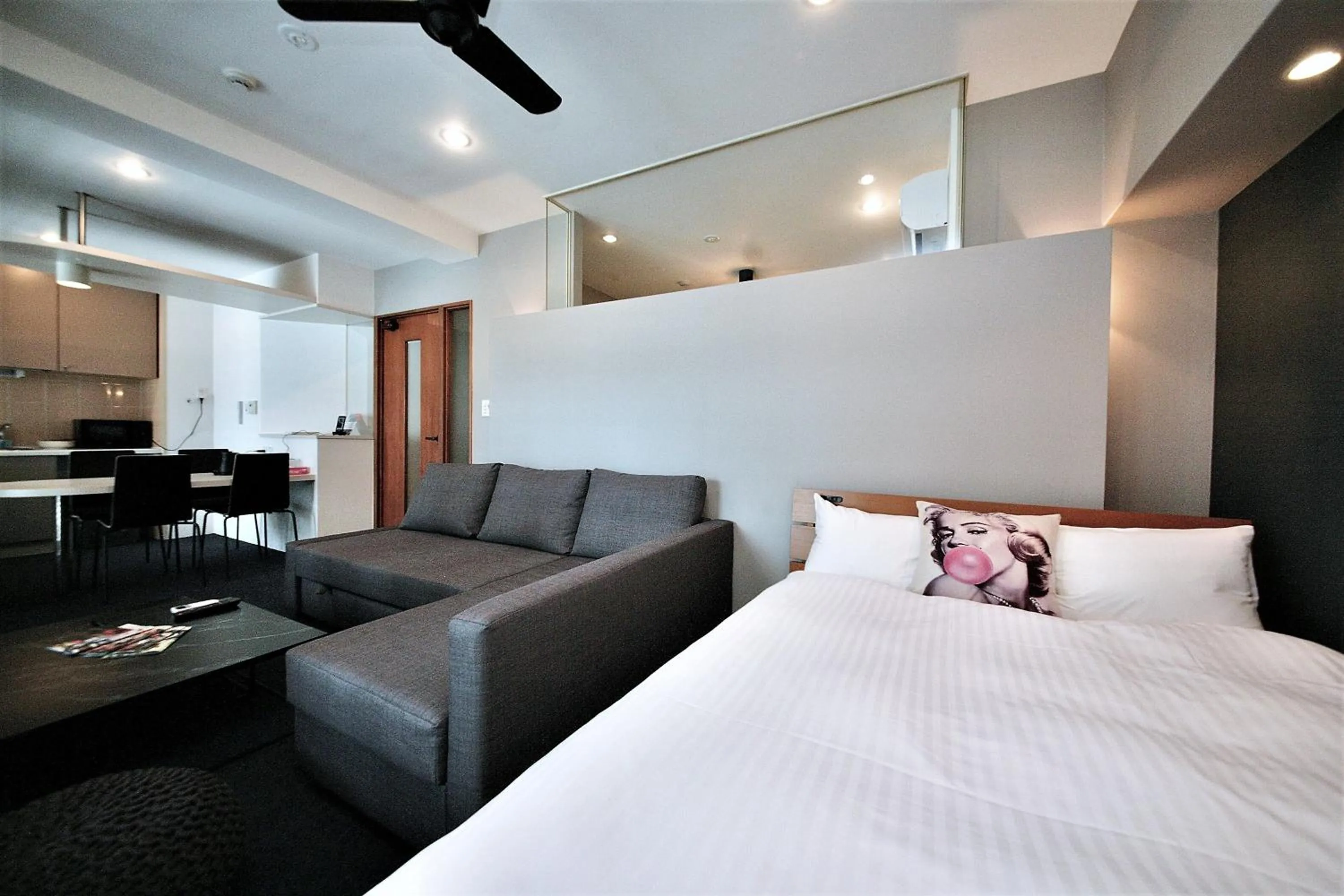 Photo of the whole room, Bed in ZONK HOTEL Nakasu