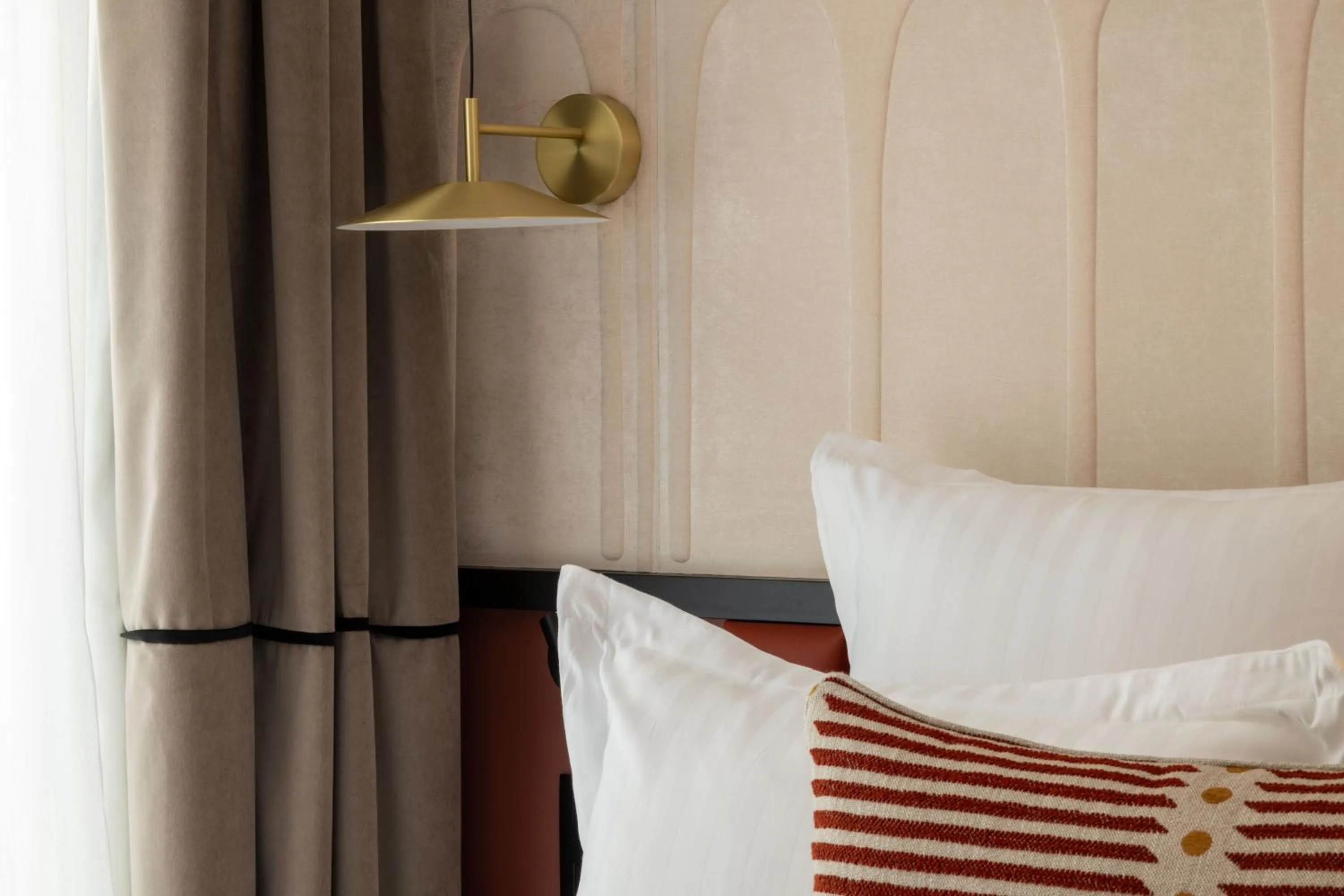 Decorative detail, Bed in Hotel Grand Coeur Latin