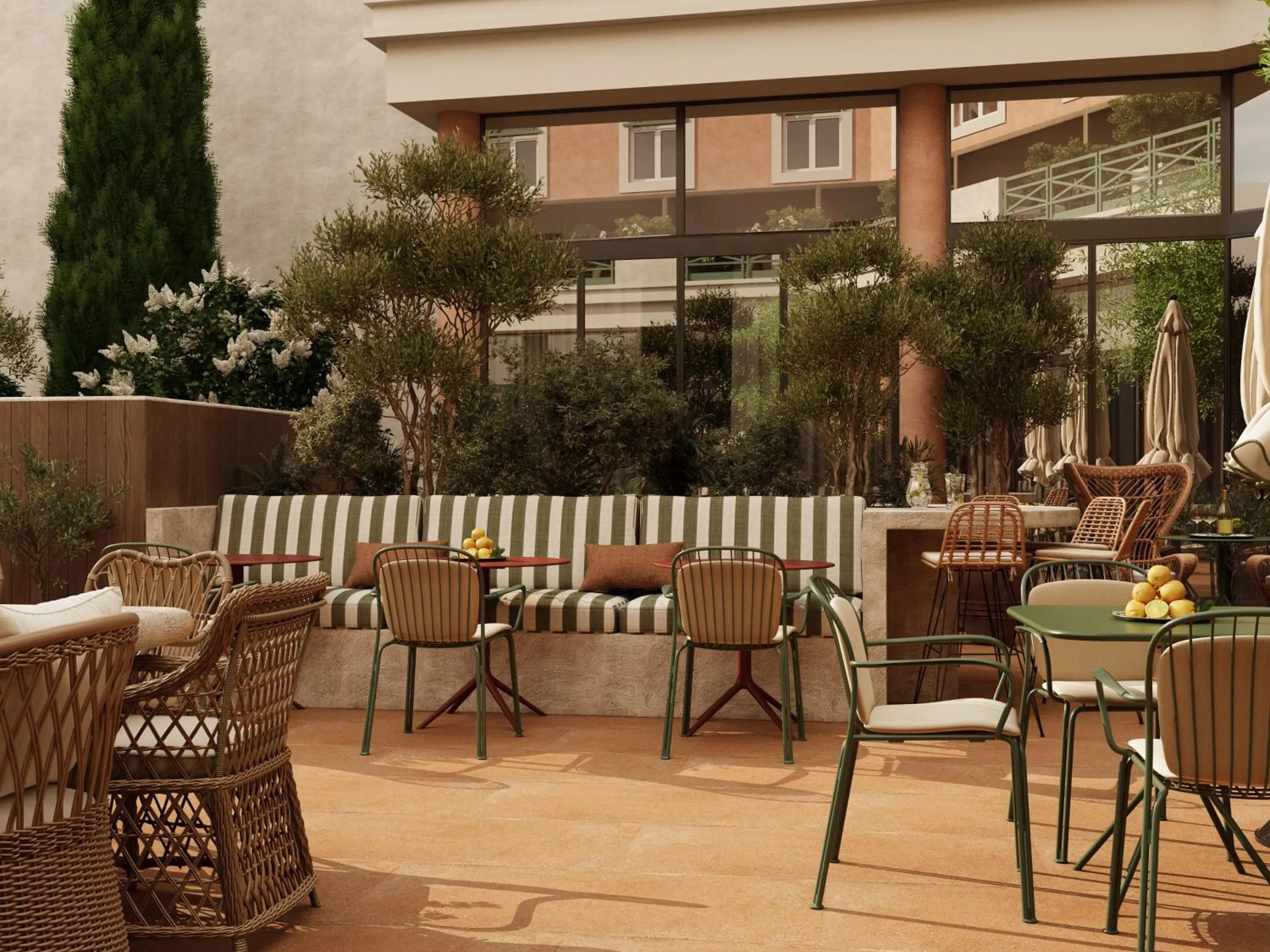 Patio in Grand Hôtel Roi René Aix - MGallery Collection