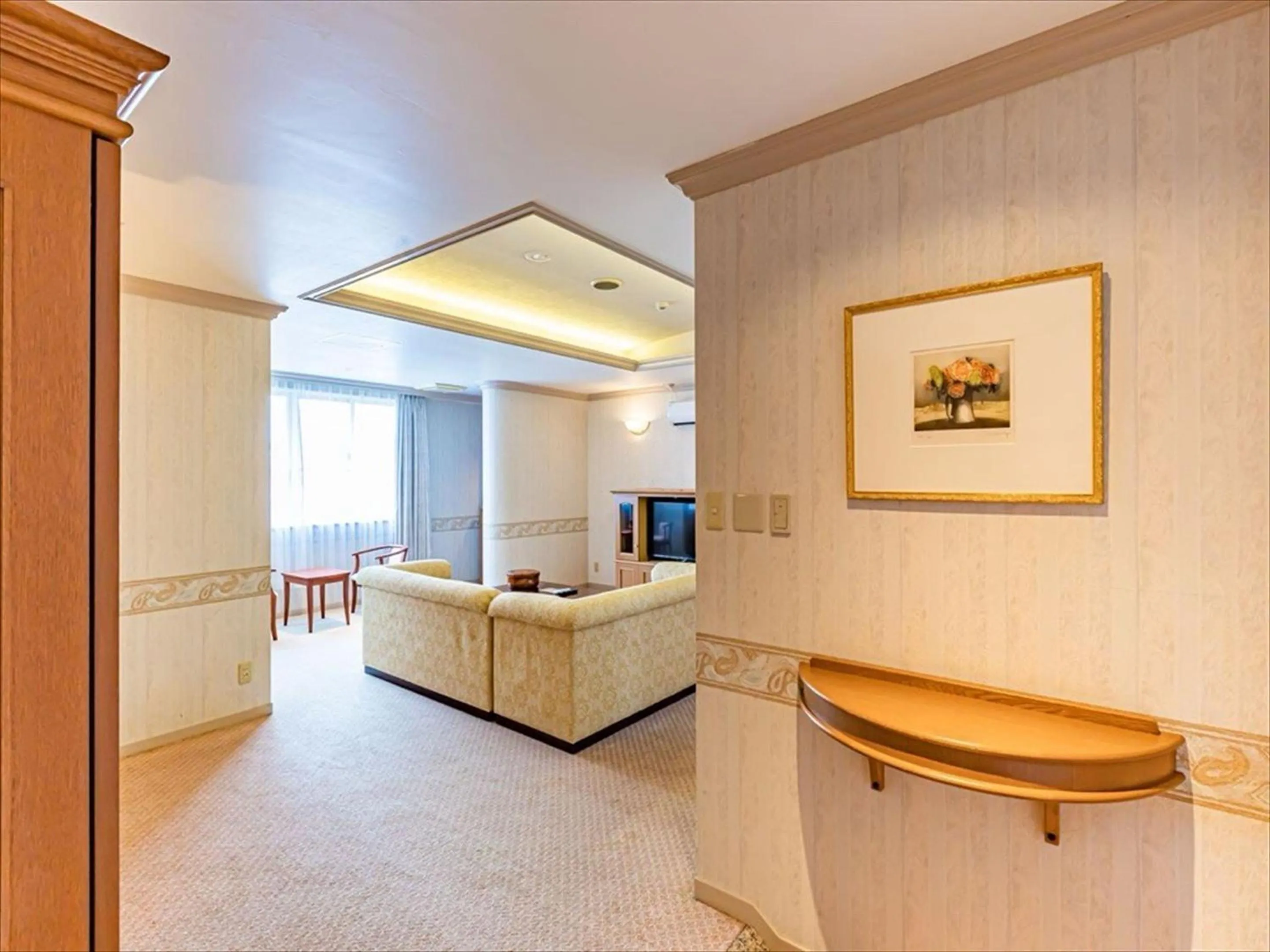 Living room, Bed in Okinawa Hotel