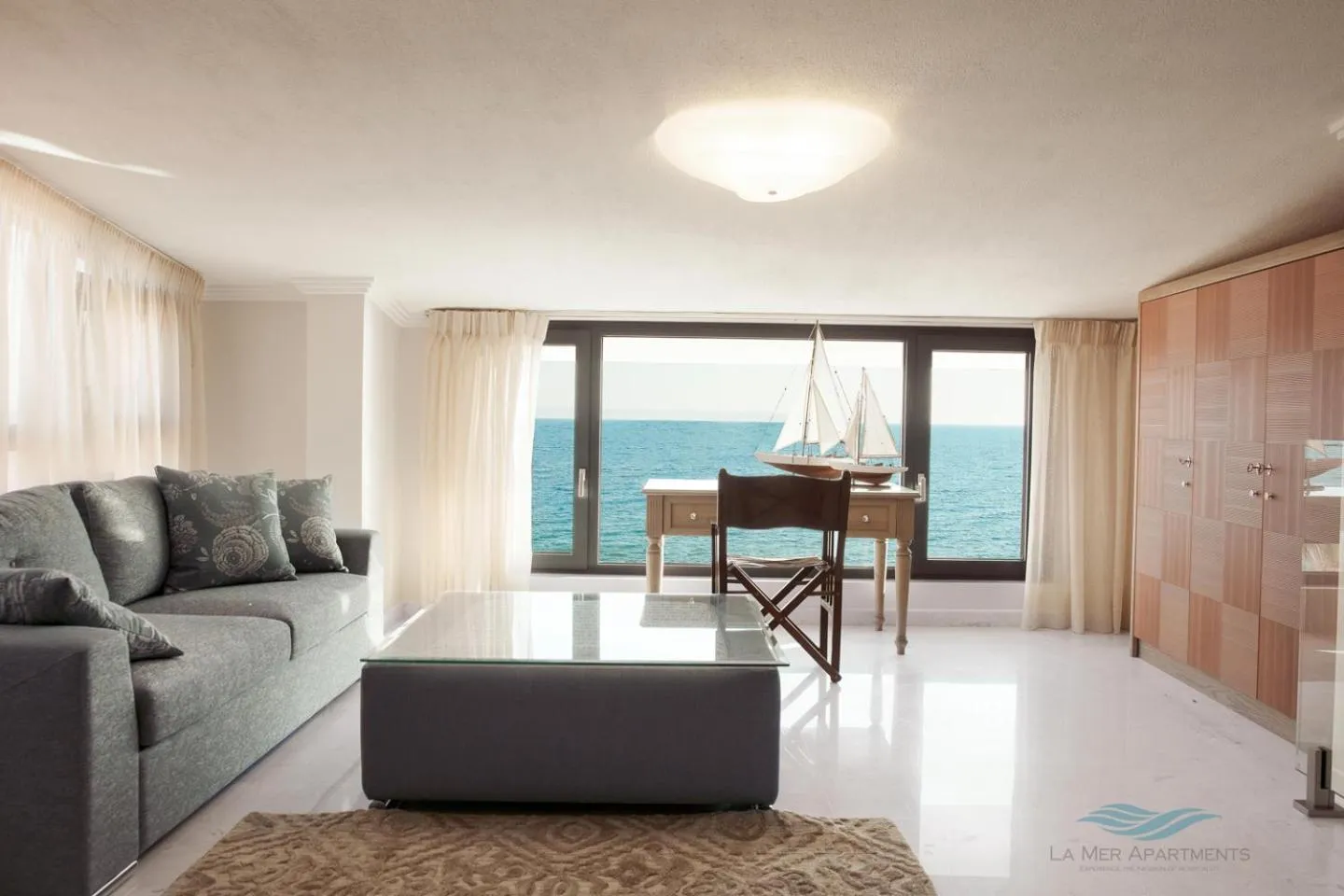 Living room in La Mer Apartments