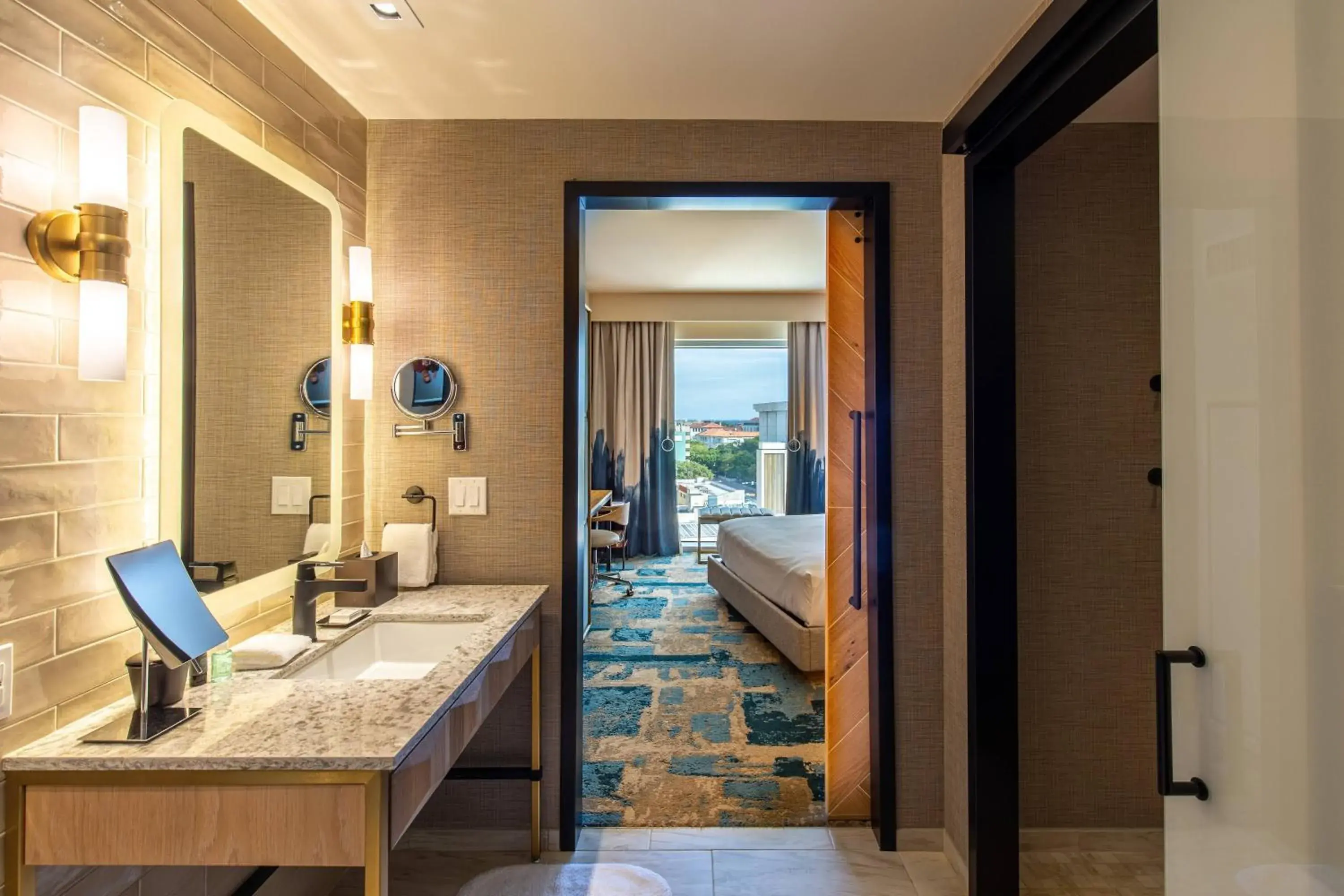 Bathroom, Bed in The Otis Hotel Austin, Autograph Collection Bathroom, Bed in The Otis Hotel Austin, Autograph Collection