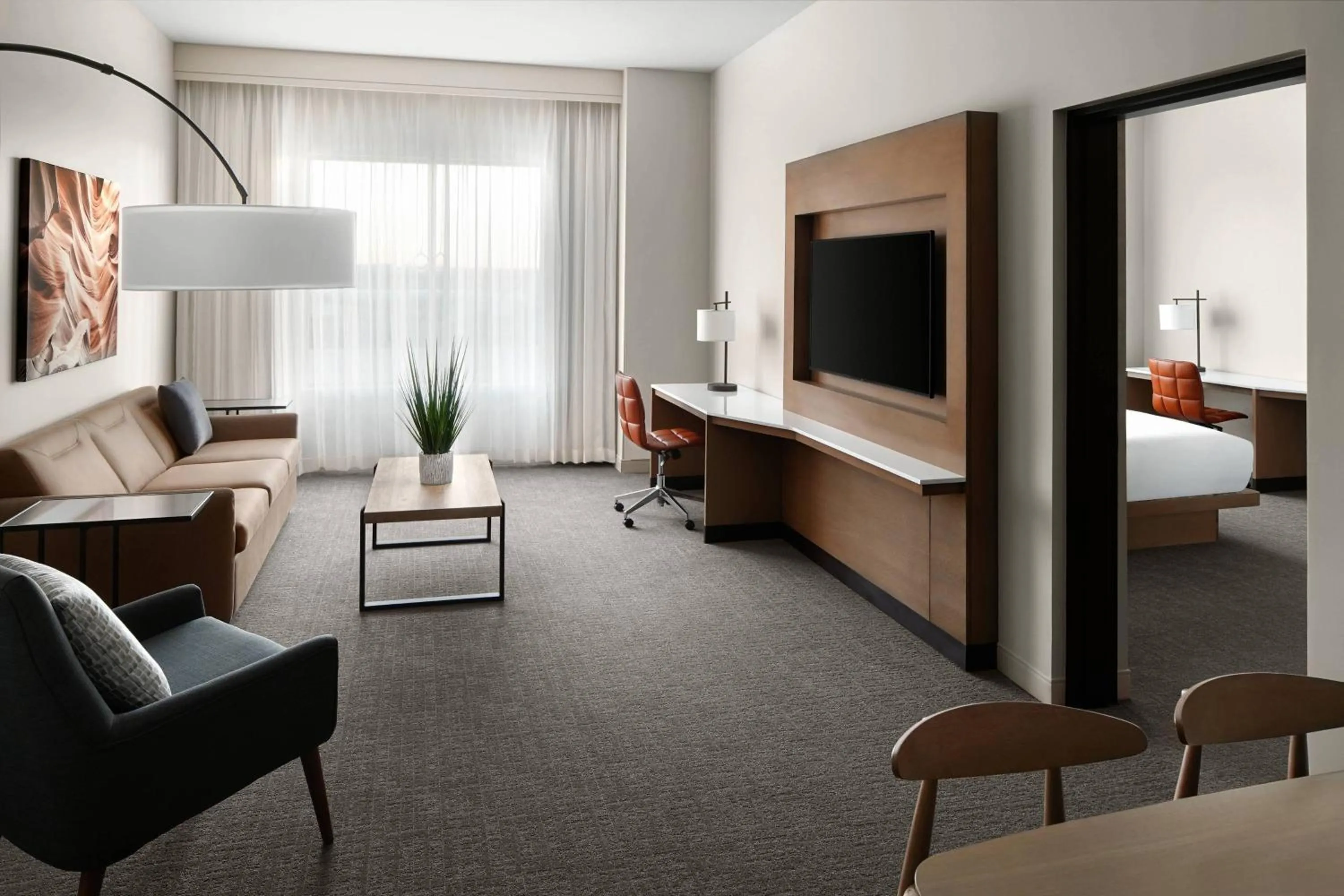 Living room, Bed in Marriott Phoenix Chandler