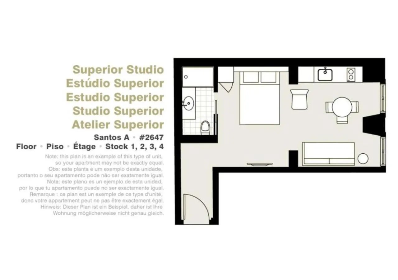 Floor plan in Lisbon Serviced Apartments - Santos