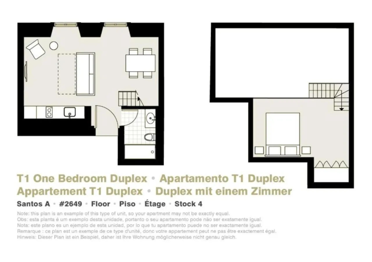 Floor plan in Lisbon Serviced Apartments - Santos