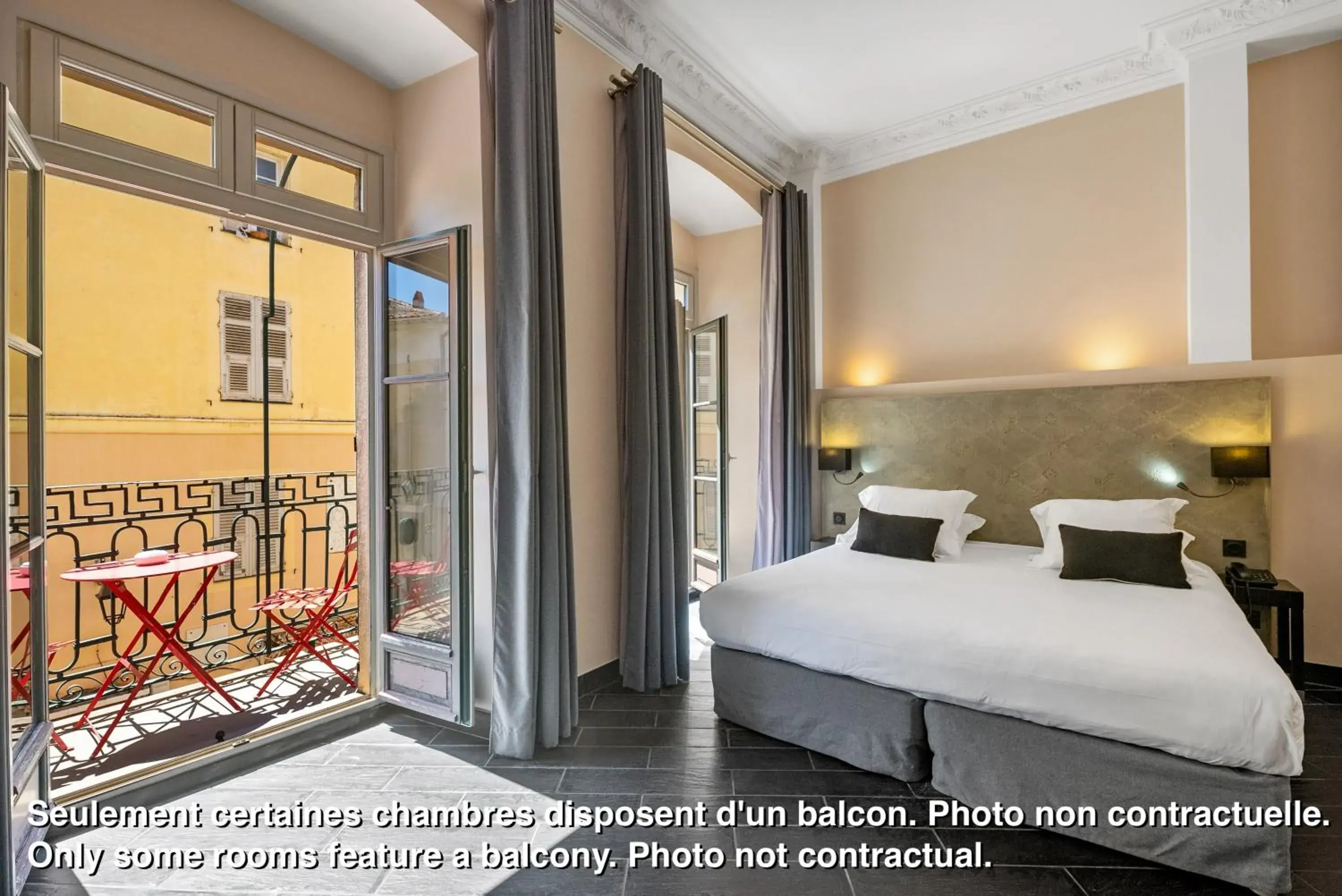 Balcony/Terrace, Bed in Hotel POZZO DI BORGO Balcony/Terrace, Bed in Hotel POZZO DI BORGO