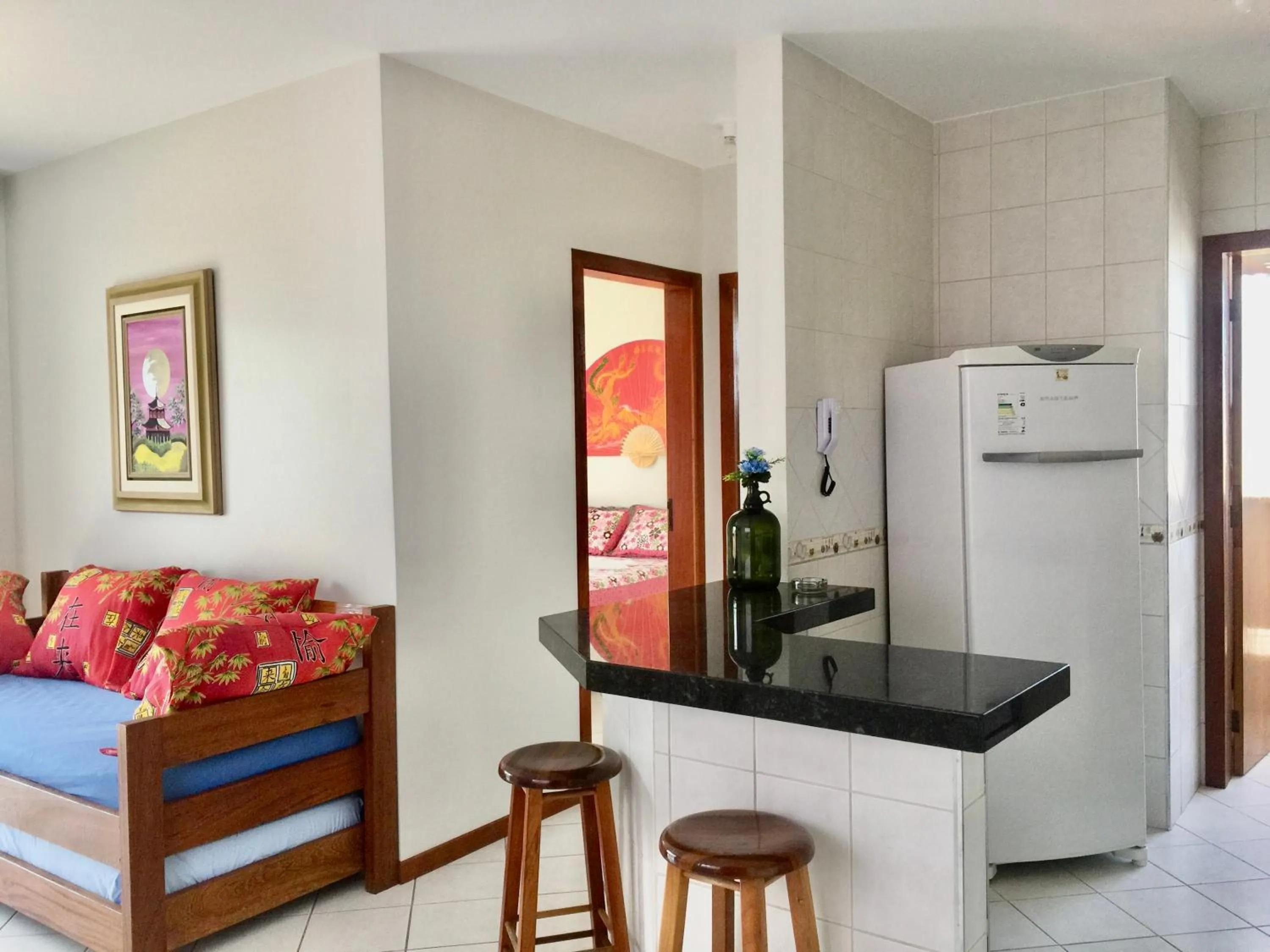 Communal kitchen, Bed in Kasato Maru Residence