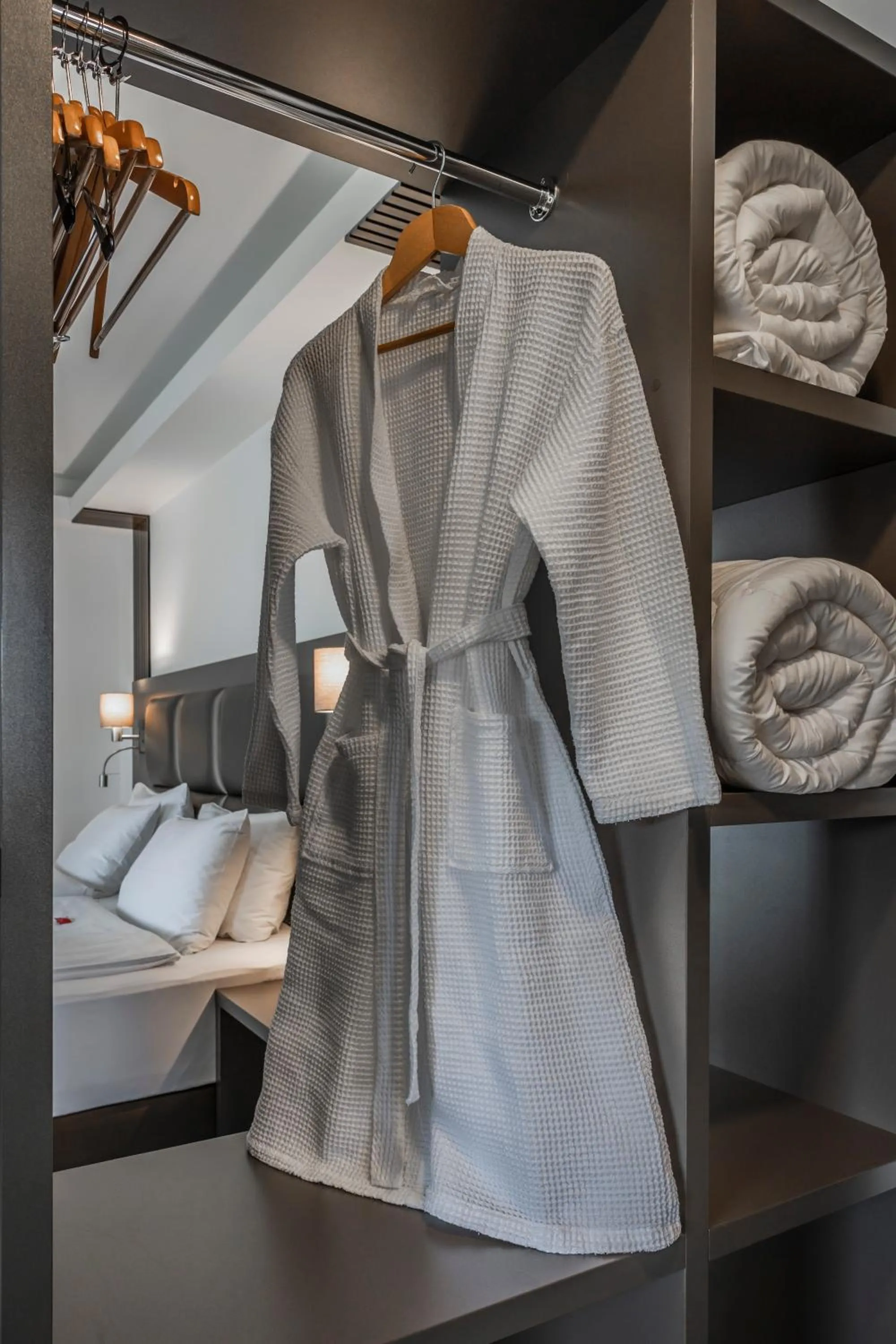 wardrobe, Bed in Charm Boutique Hotel