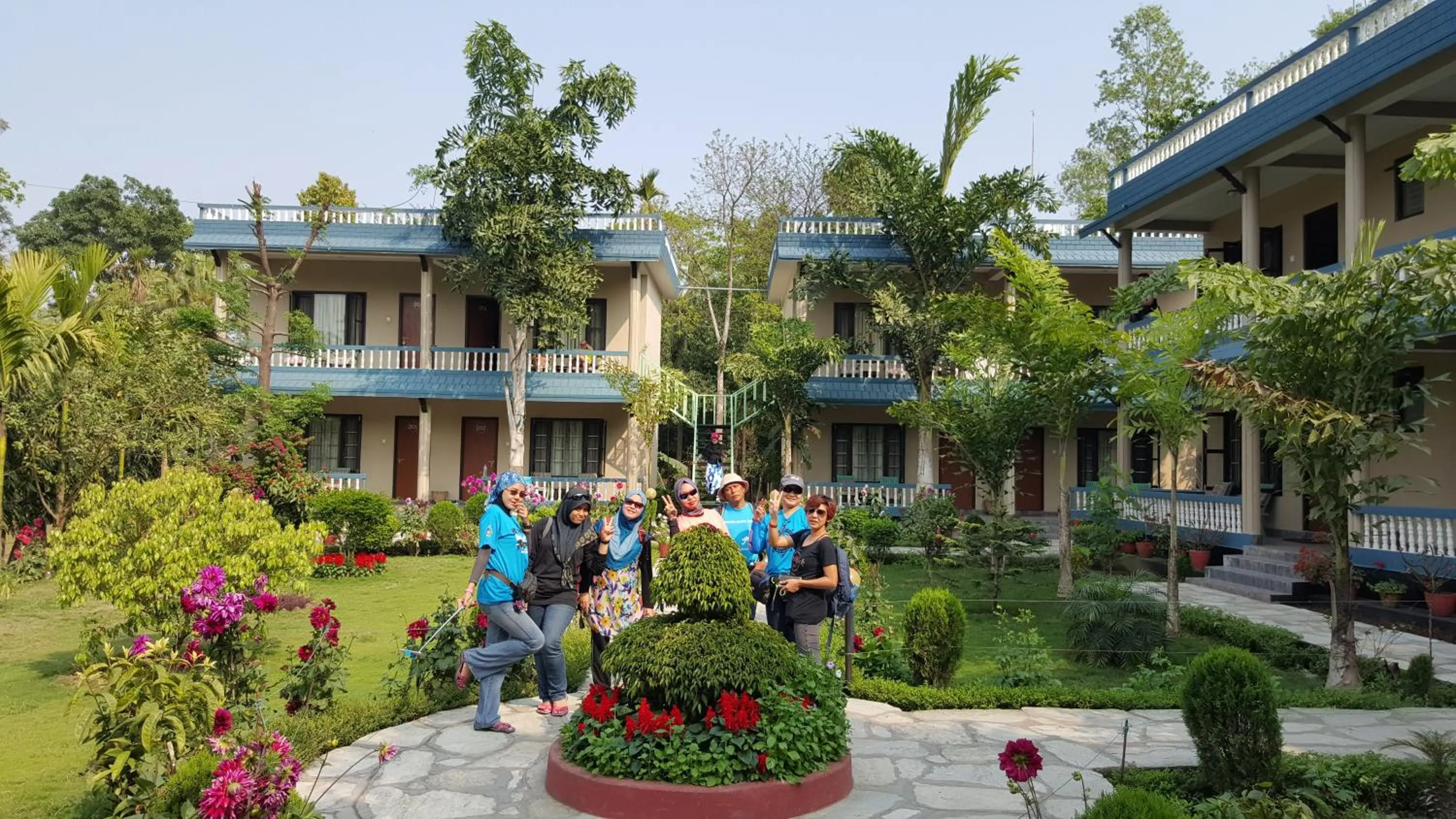 group of guests in Chitwan Village Resort