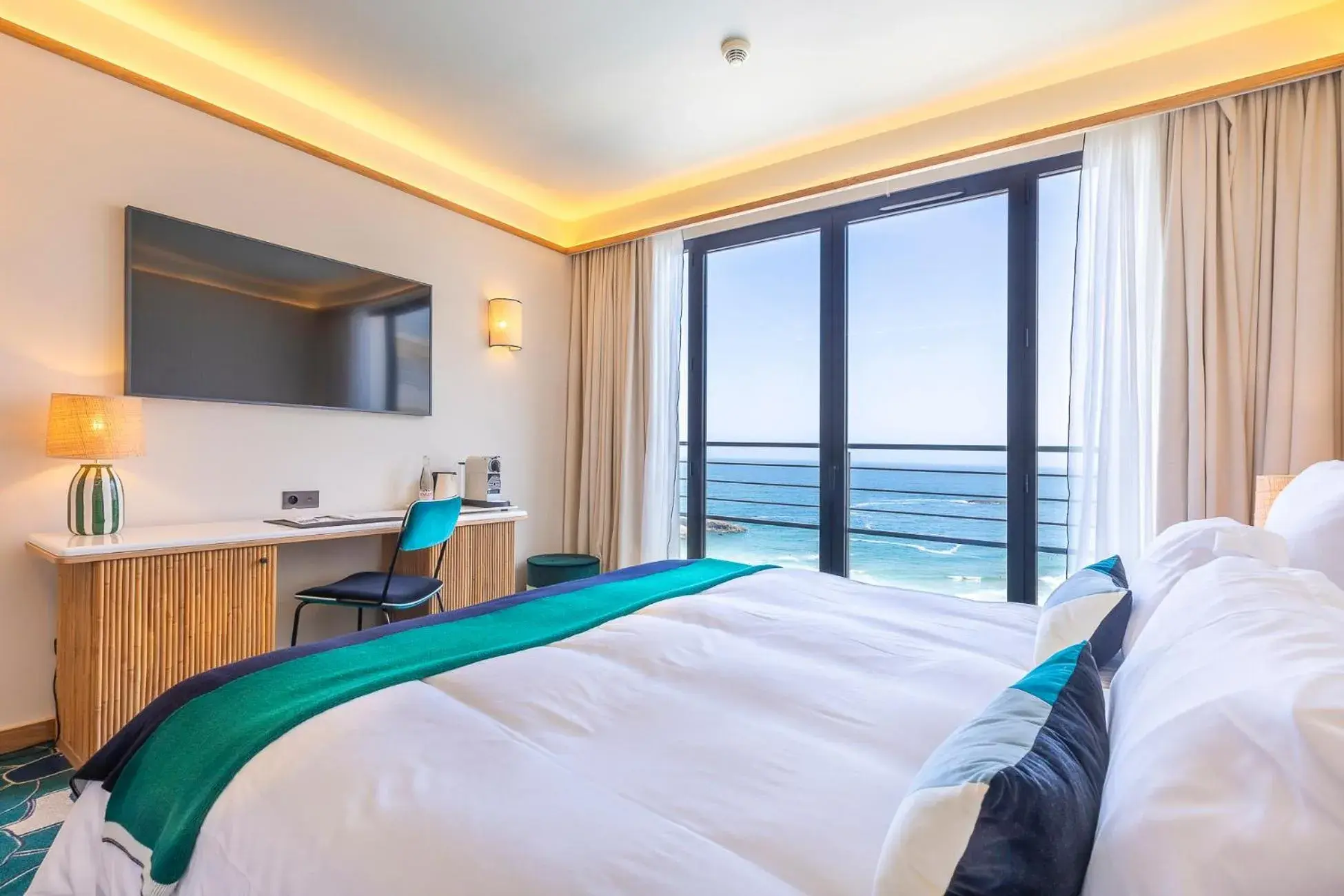 Bedroom, Bed in Hôtel Le Café de Paris Bedroom, Bed in Hôtel Le Café de Paris