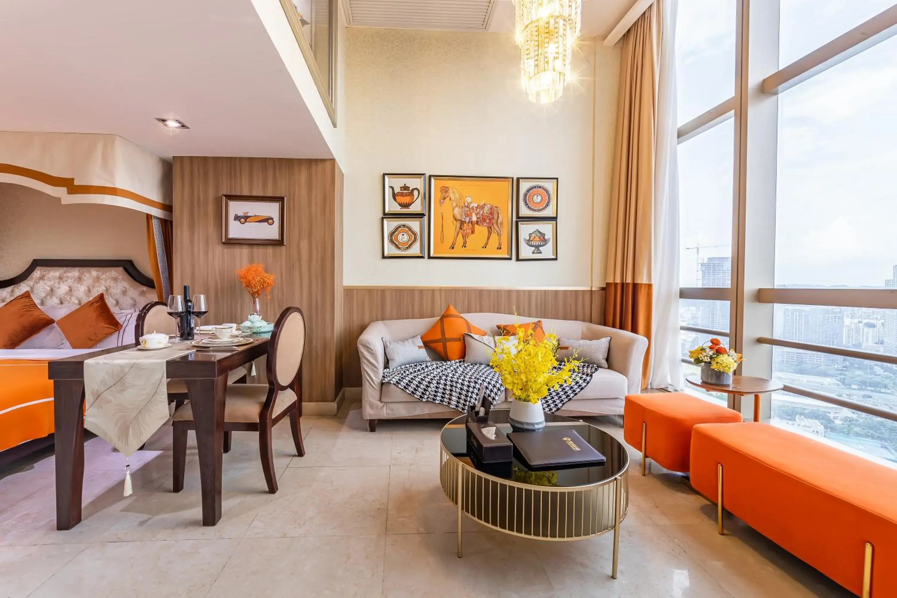 Living room in WAIFIDEN Guangzhou Grand View Golden Palace Apartment Living room in WAIFIDEN Guangzhou Grand View Golden Palace Apartment