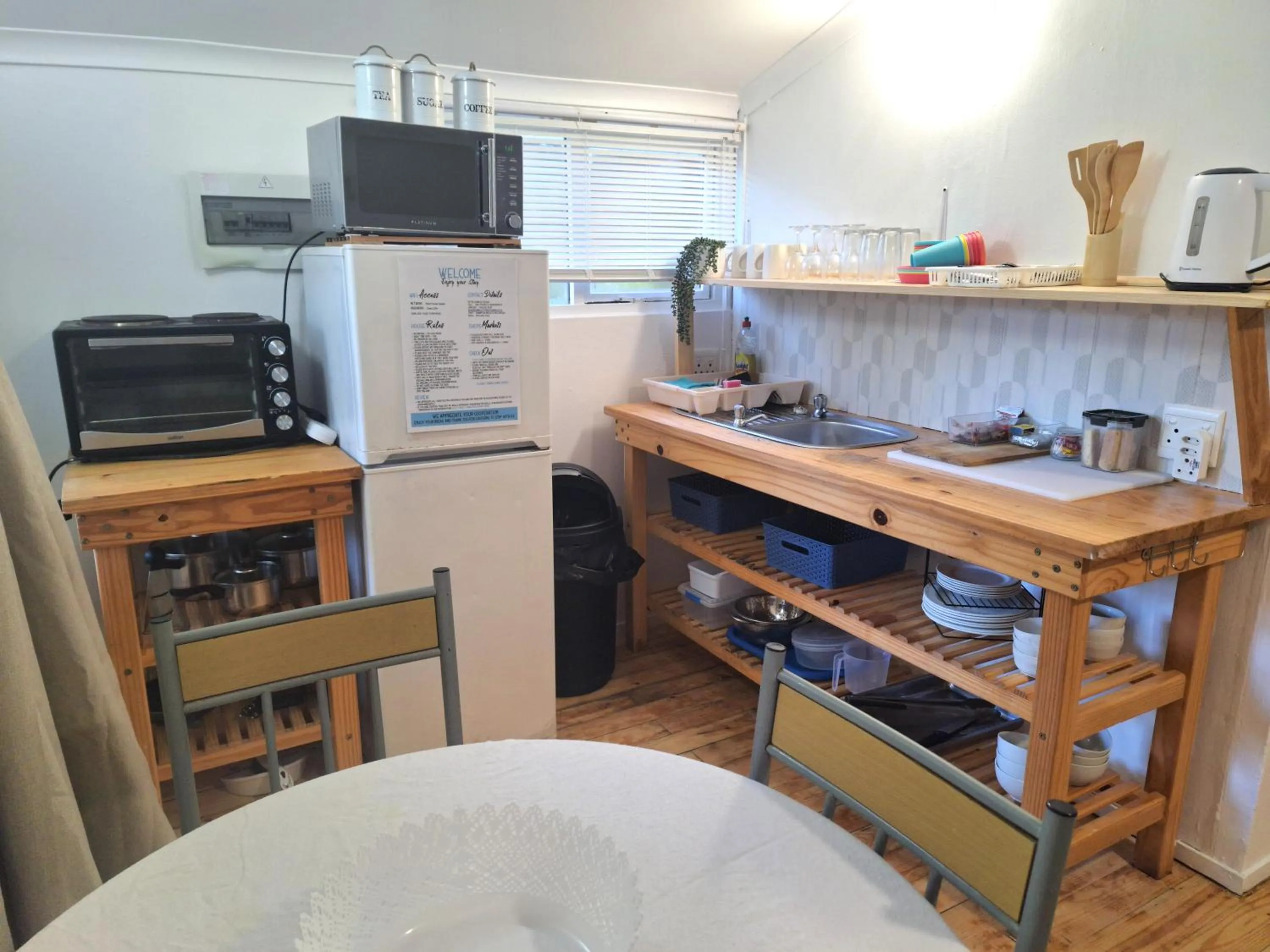 Kitchen or kitchenette in Plett Forest Cabins