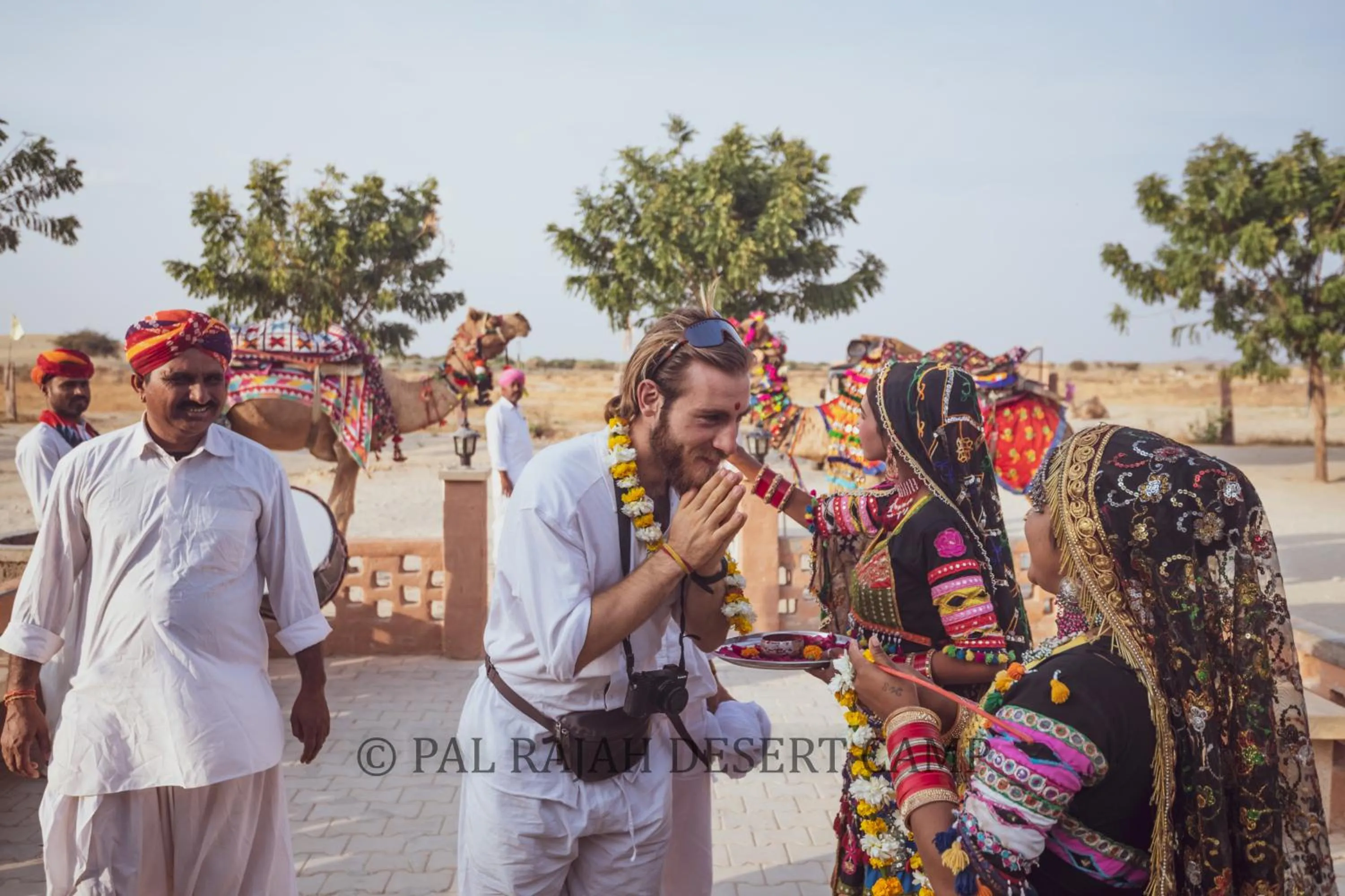 group of guests in Pal Rajah Desert Camp