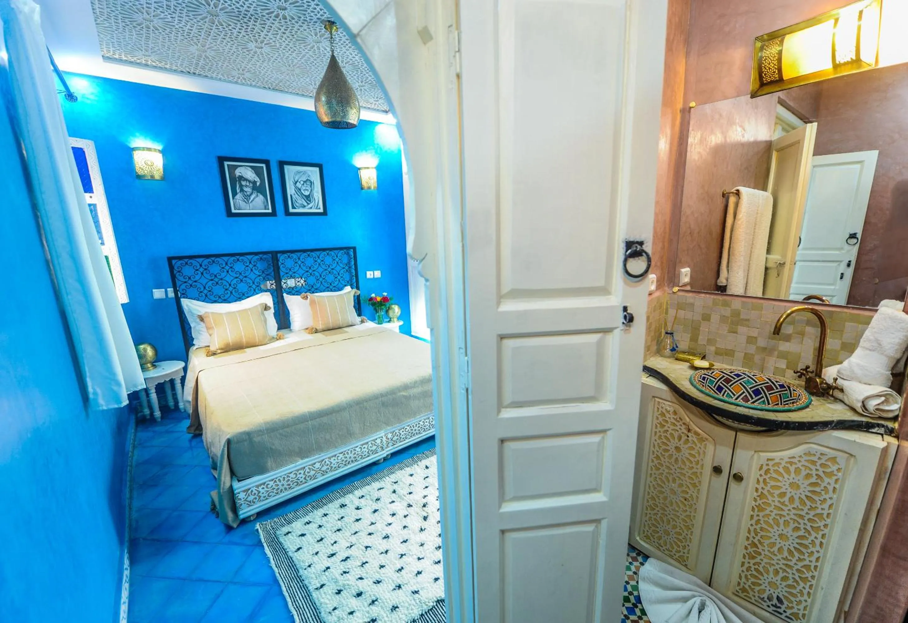Bed in Riad Milouda