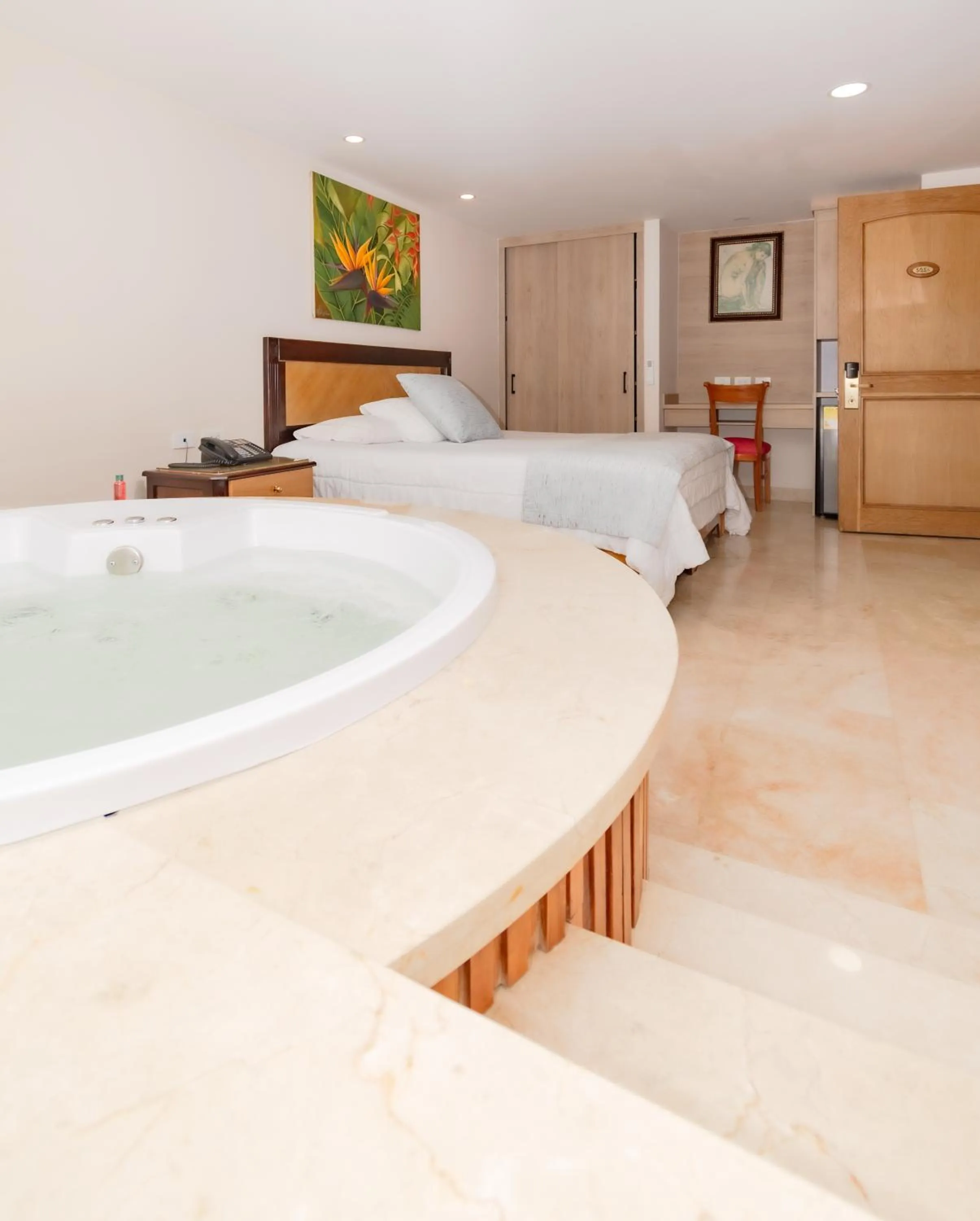 air conditioner, Bed in Hotel San Pedro del Fuerte