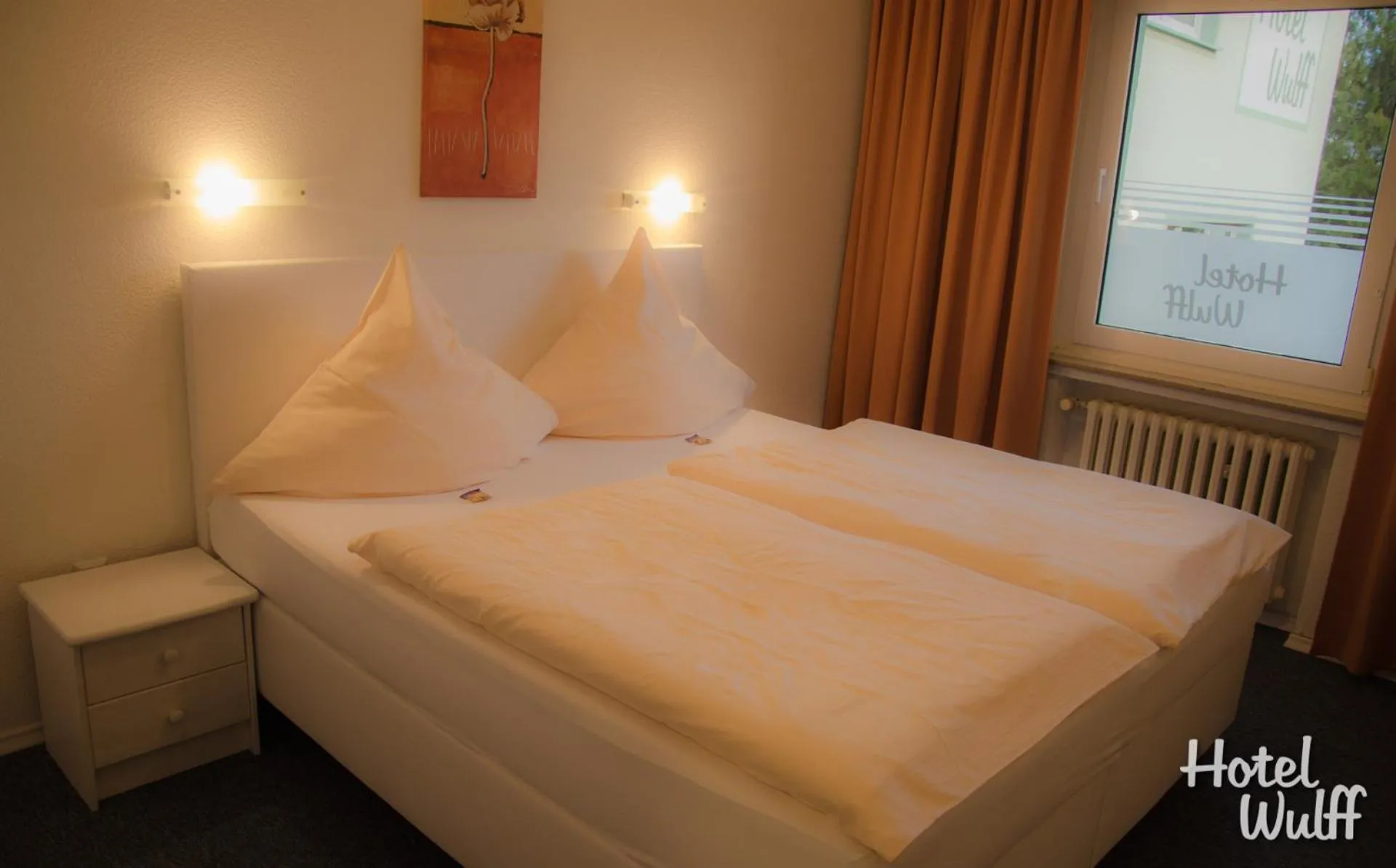 Bed in Hotel Wulff