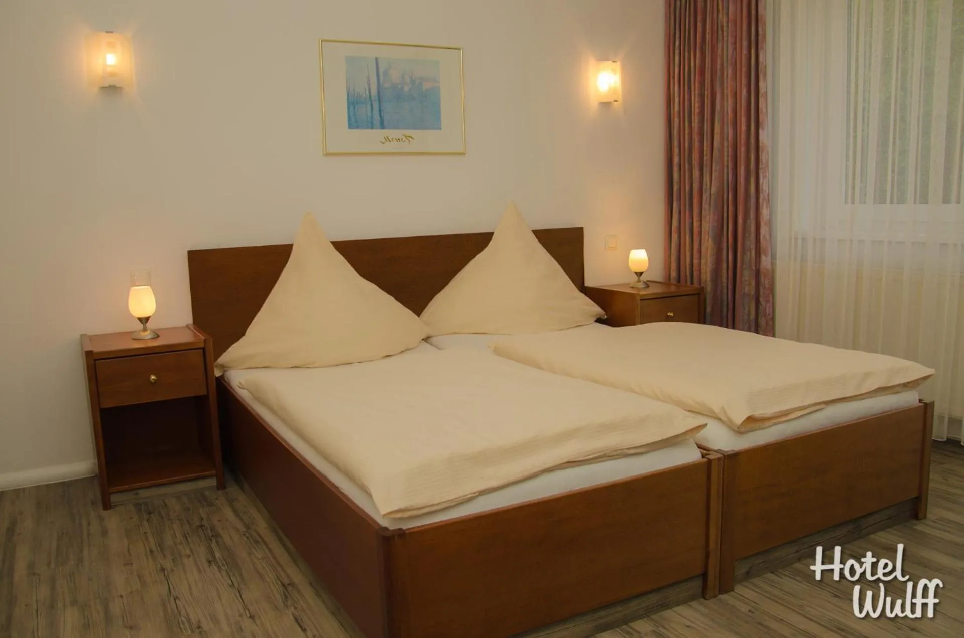 Bed in Hotel Wulff