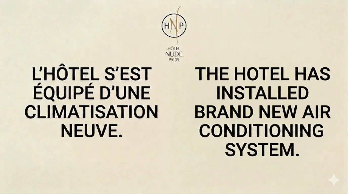 Text overlay in Hôtel Nude Paris - Color Vision