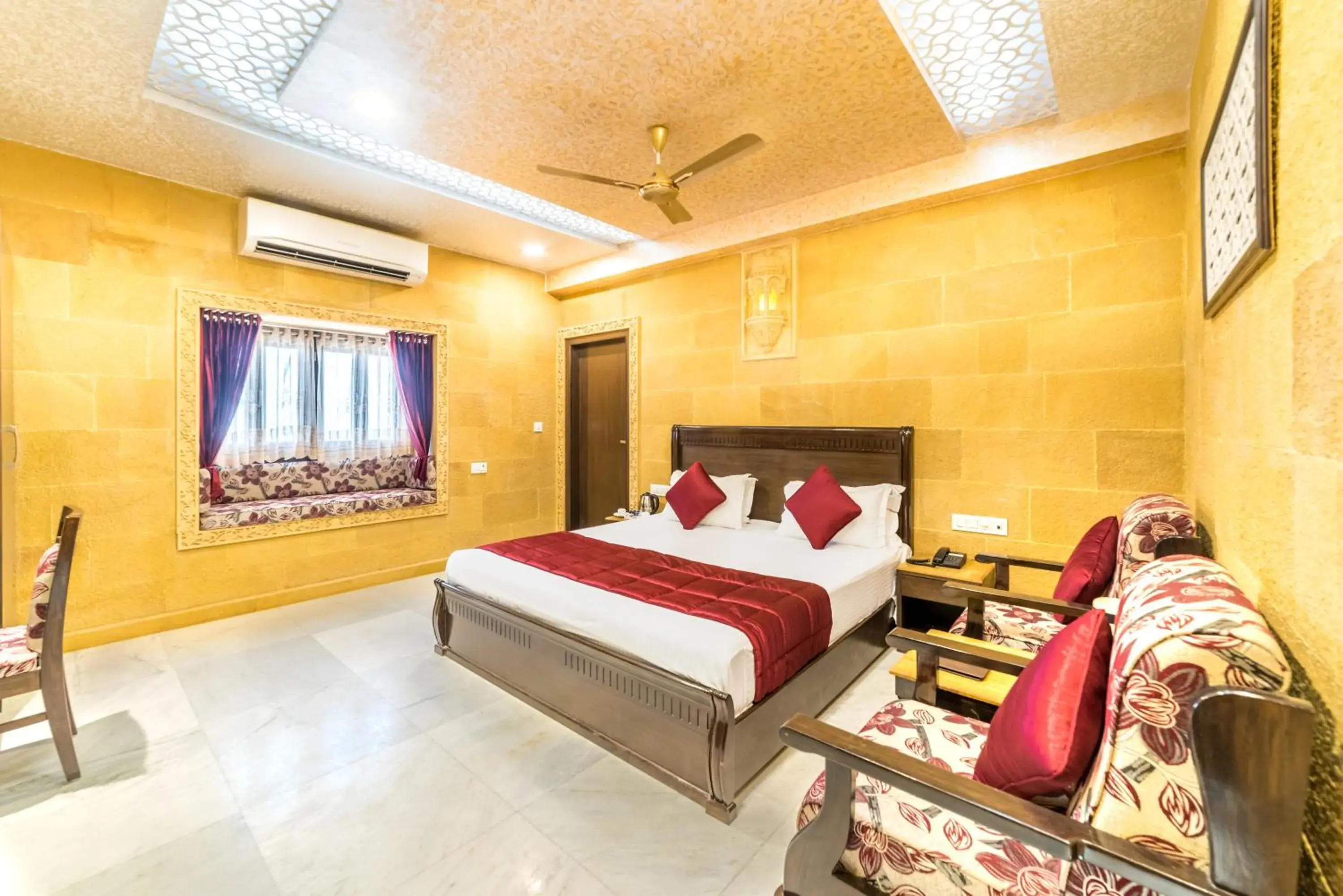 Bed in Hotel Sky Plaza - Best ever view of Jaisalmer Fort Bed in Hotel Sky Plaza - Best ever view of Jaisalmer Fort