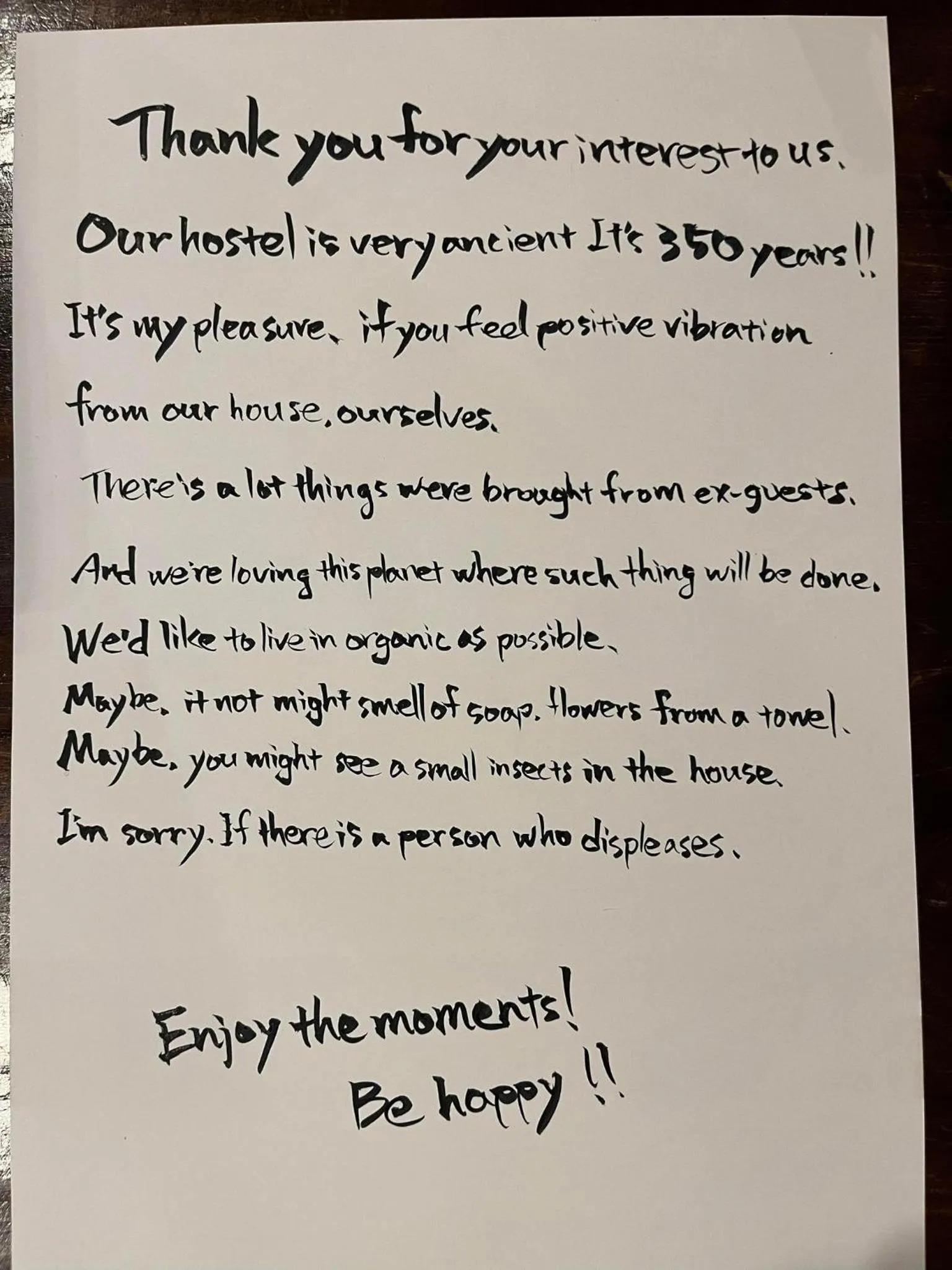 Text overlay in Guesthouse Kazura