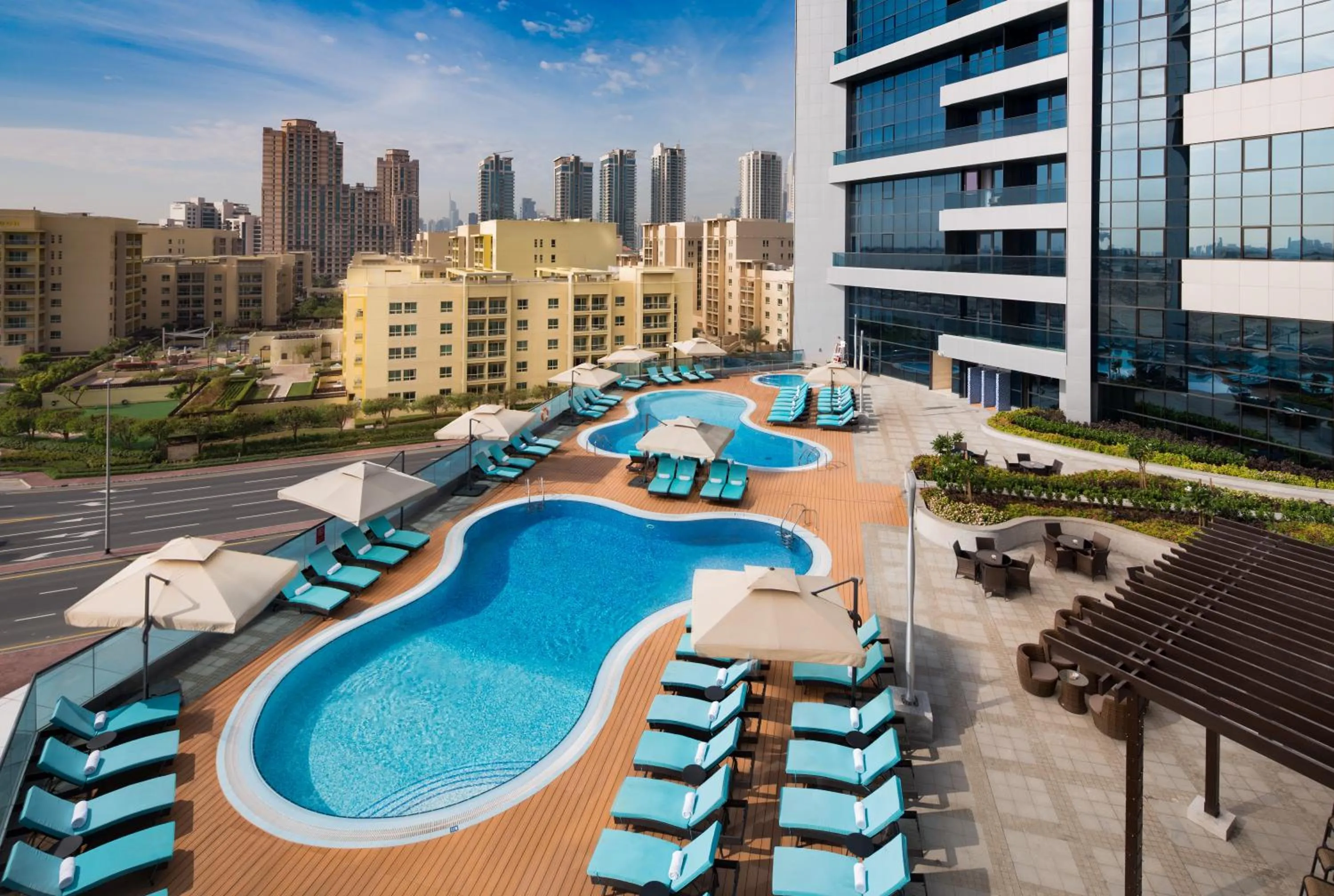 Pool view in Millennium Place Barsha Heights Hotel Apartments