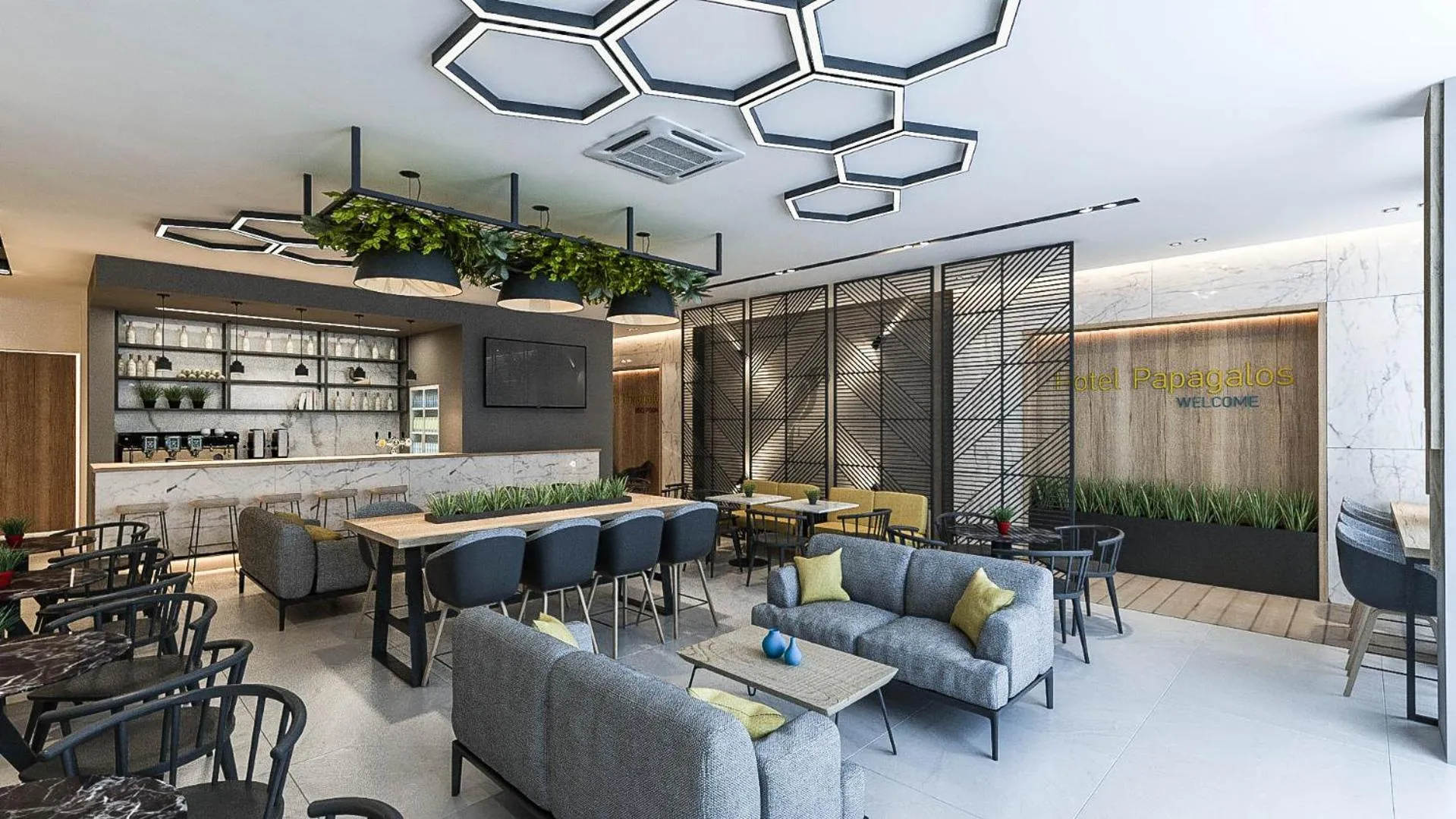 Lobby or reception in Hotel Papagalos