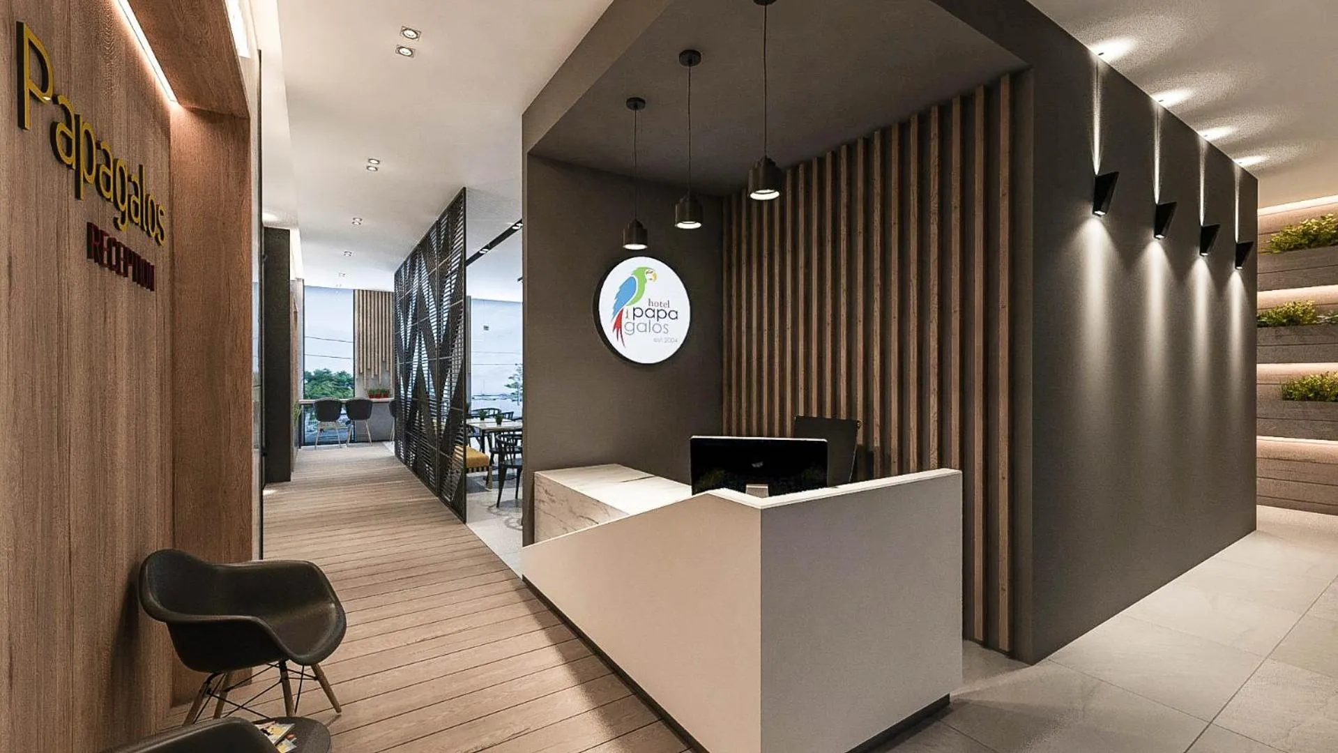 Lobby or reception in Hotel Papagalos