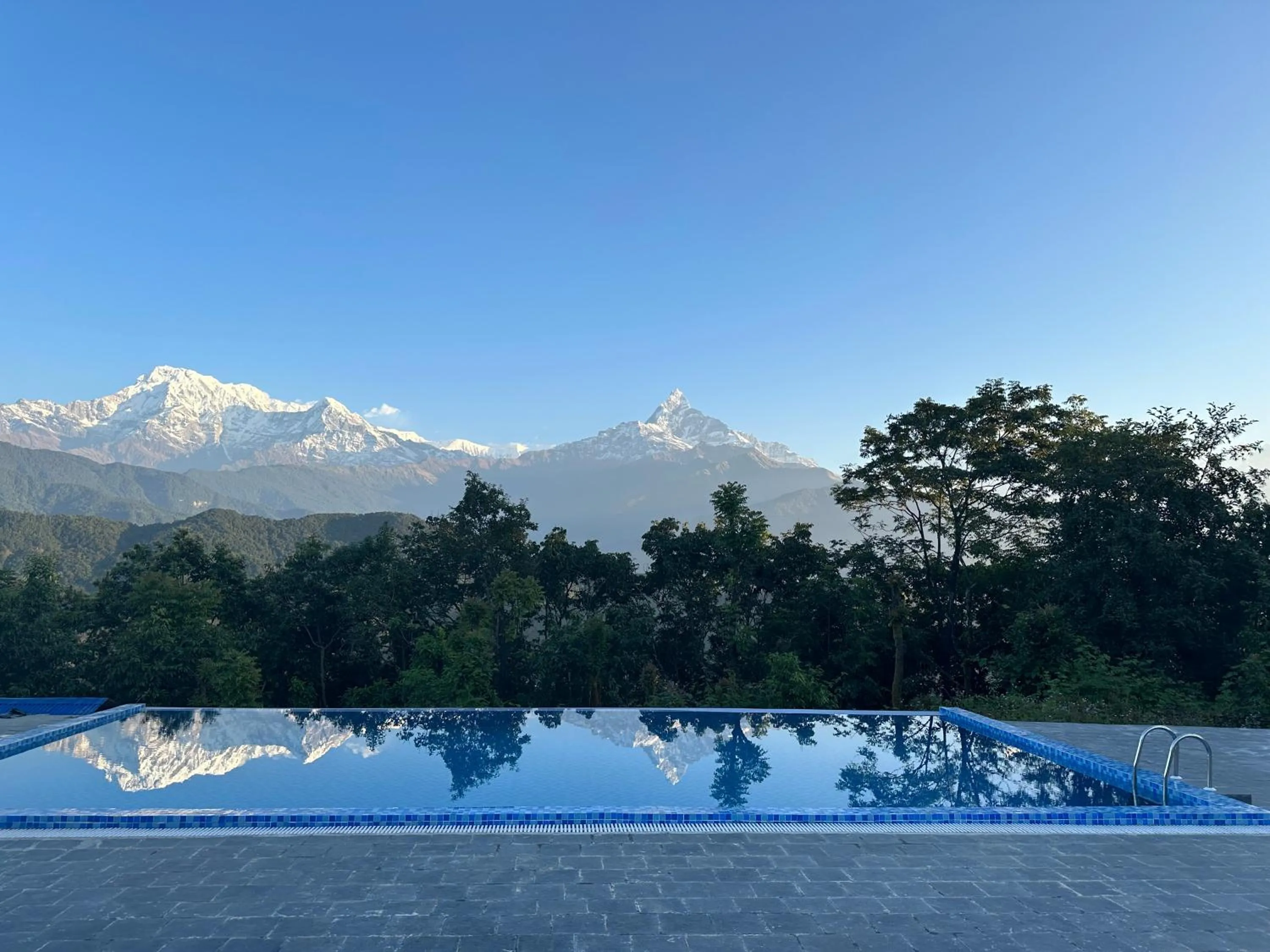 Swimming pool in Himalayan Deurali Resort