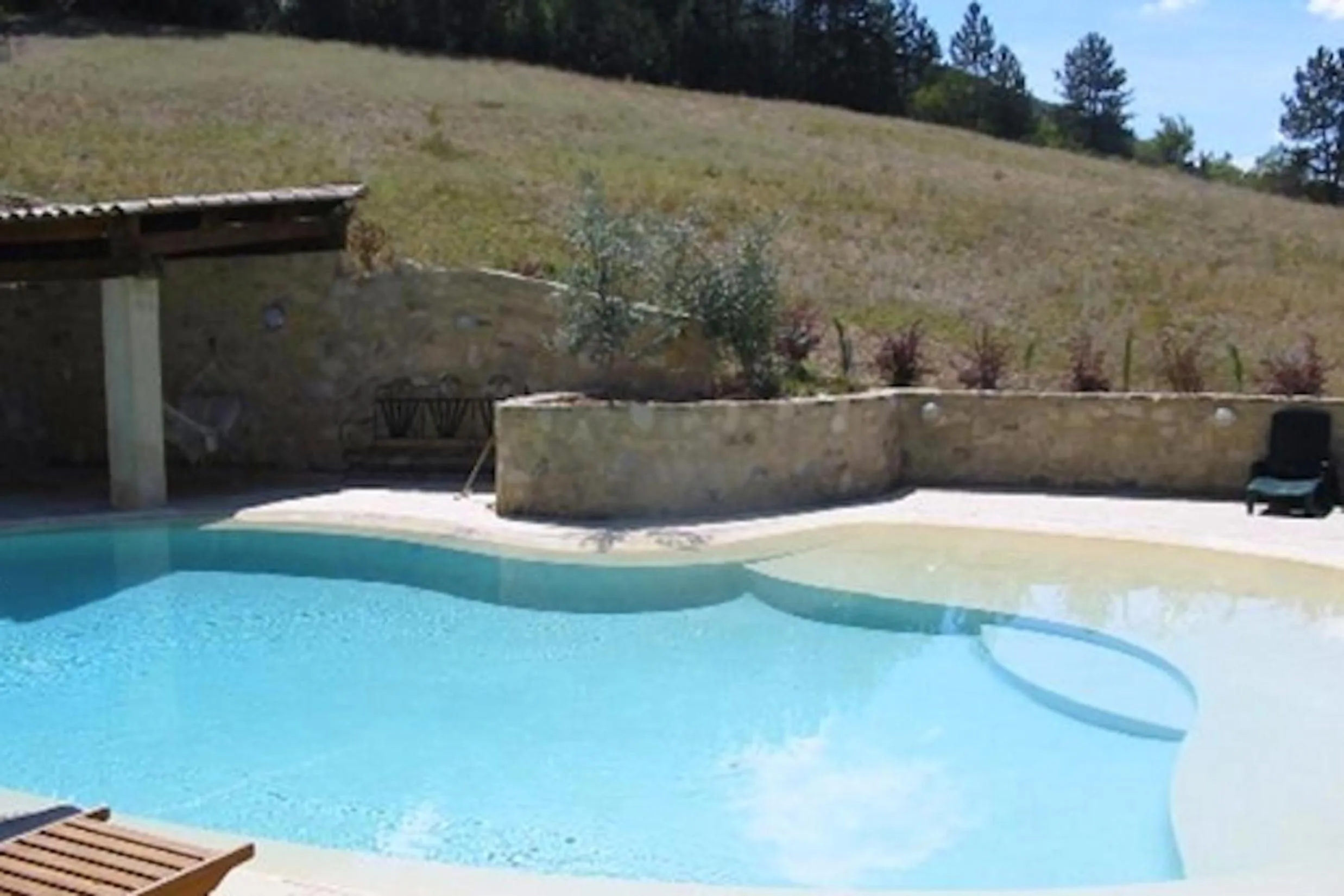 Pool view in B&B Le Deffends de Redon