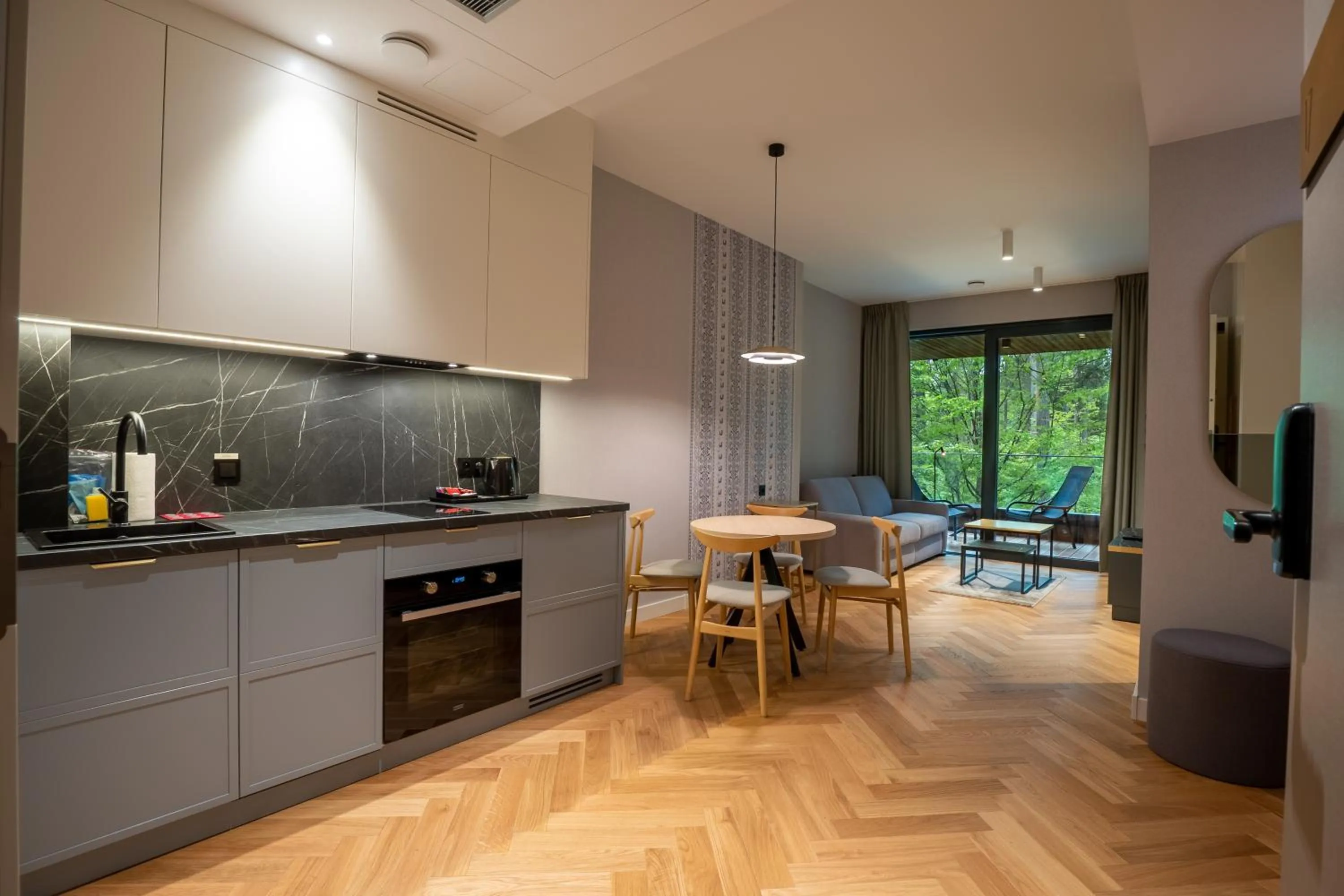 Kitchen or kitchenette in Enklawa Białowieska Forest & Spa