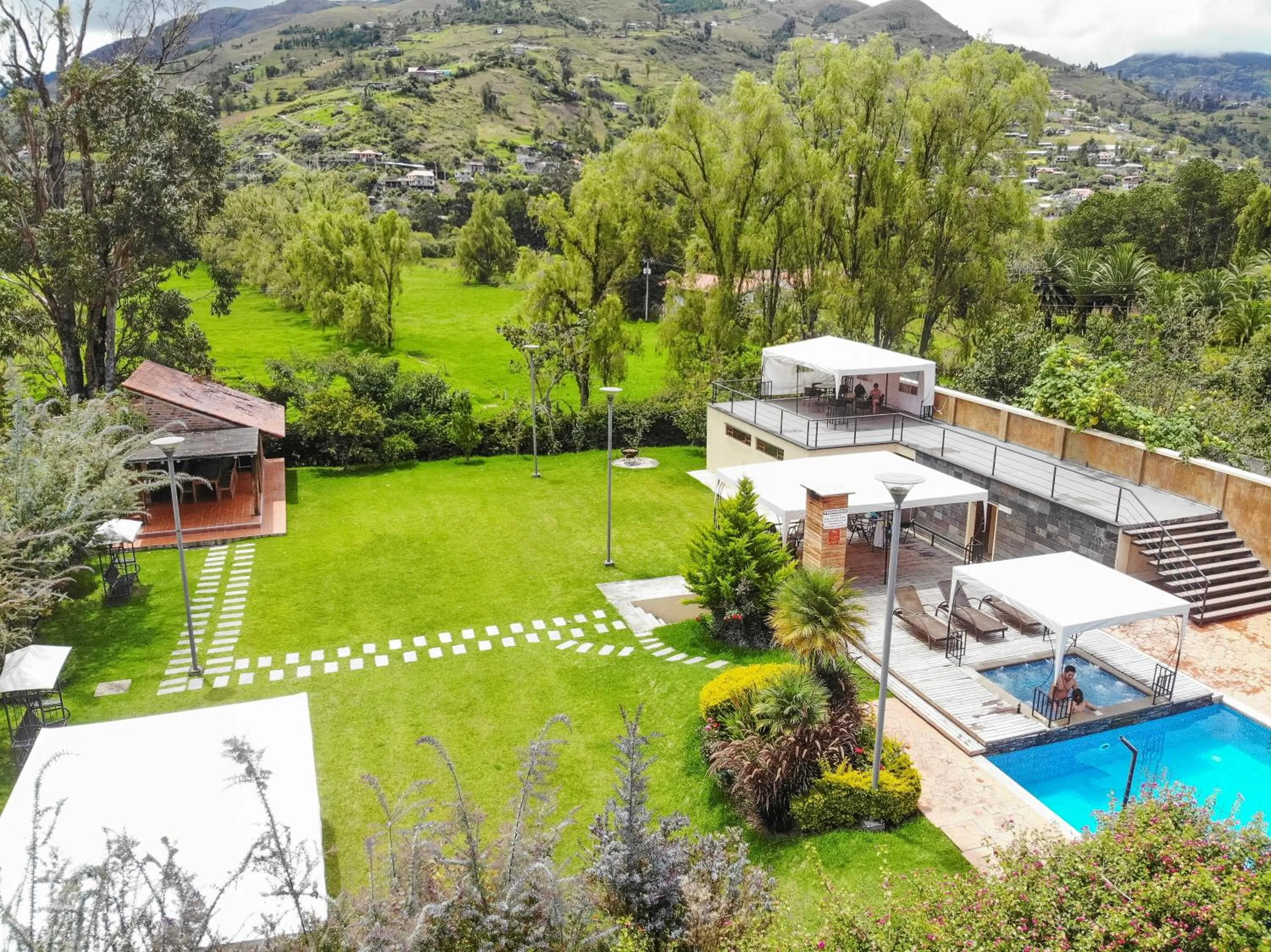 Pool view in Hosteria Arhaná