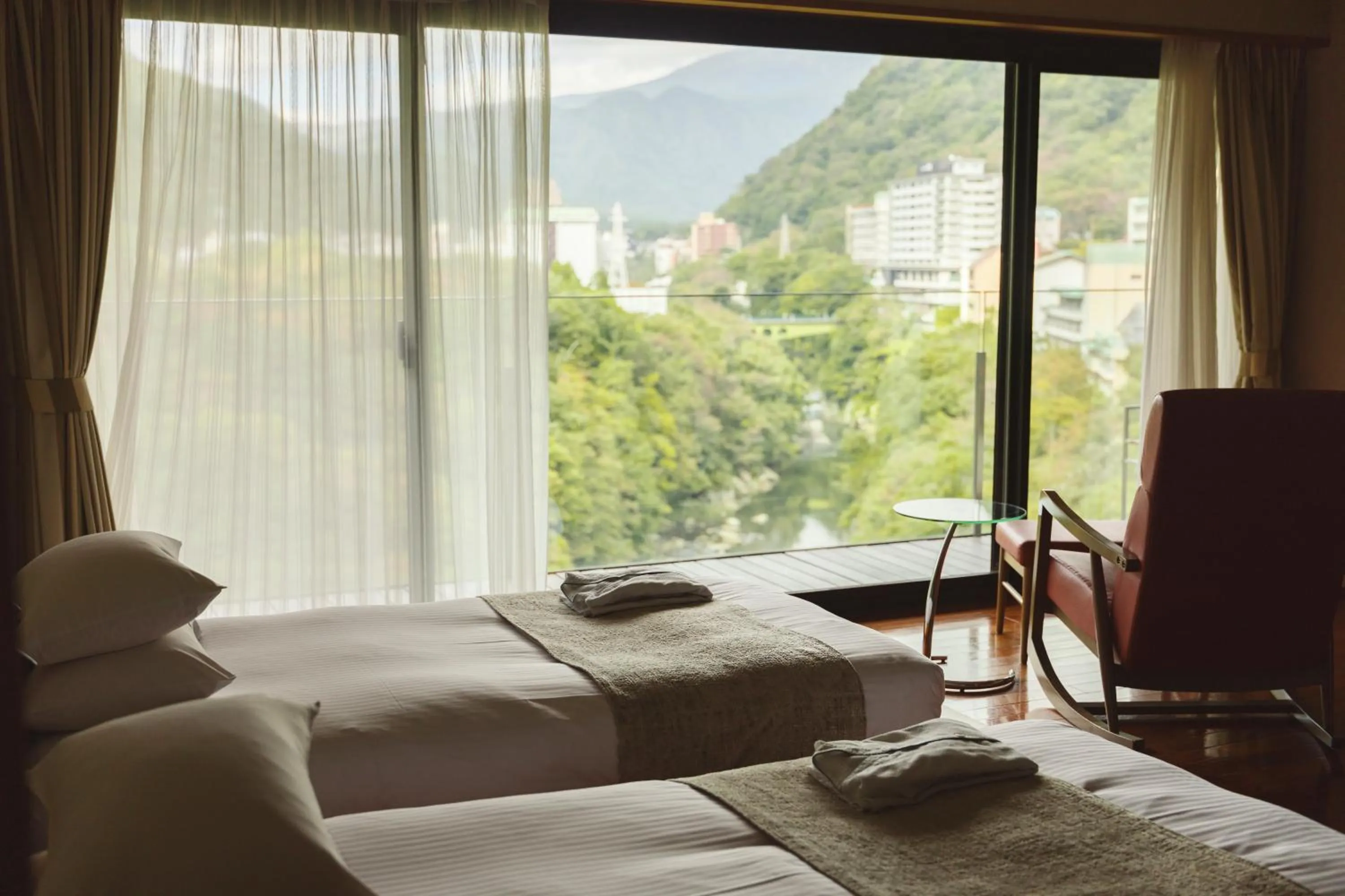 View (from property/room), Bed in Kanaya Hotel Kinugawa