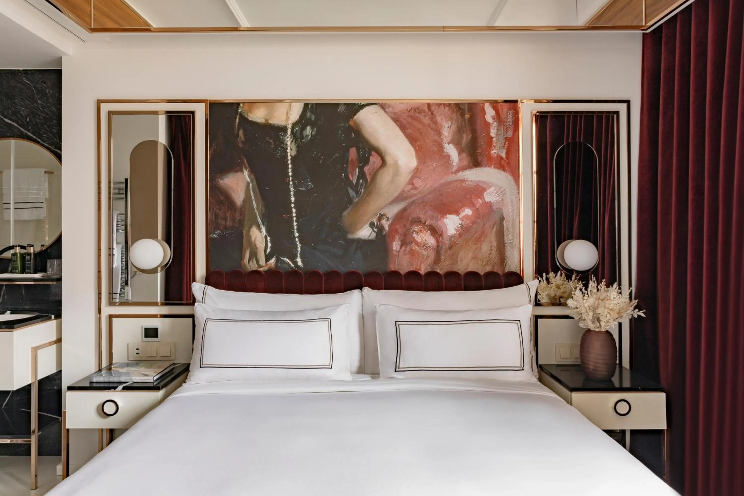 Decorative detail, Bed in Maison Colbert Member of Meliá Collection Notre-Dame