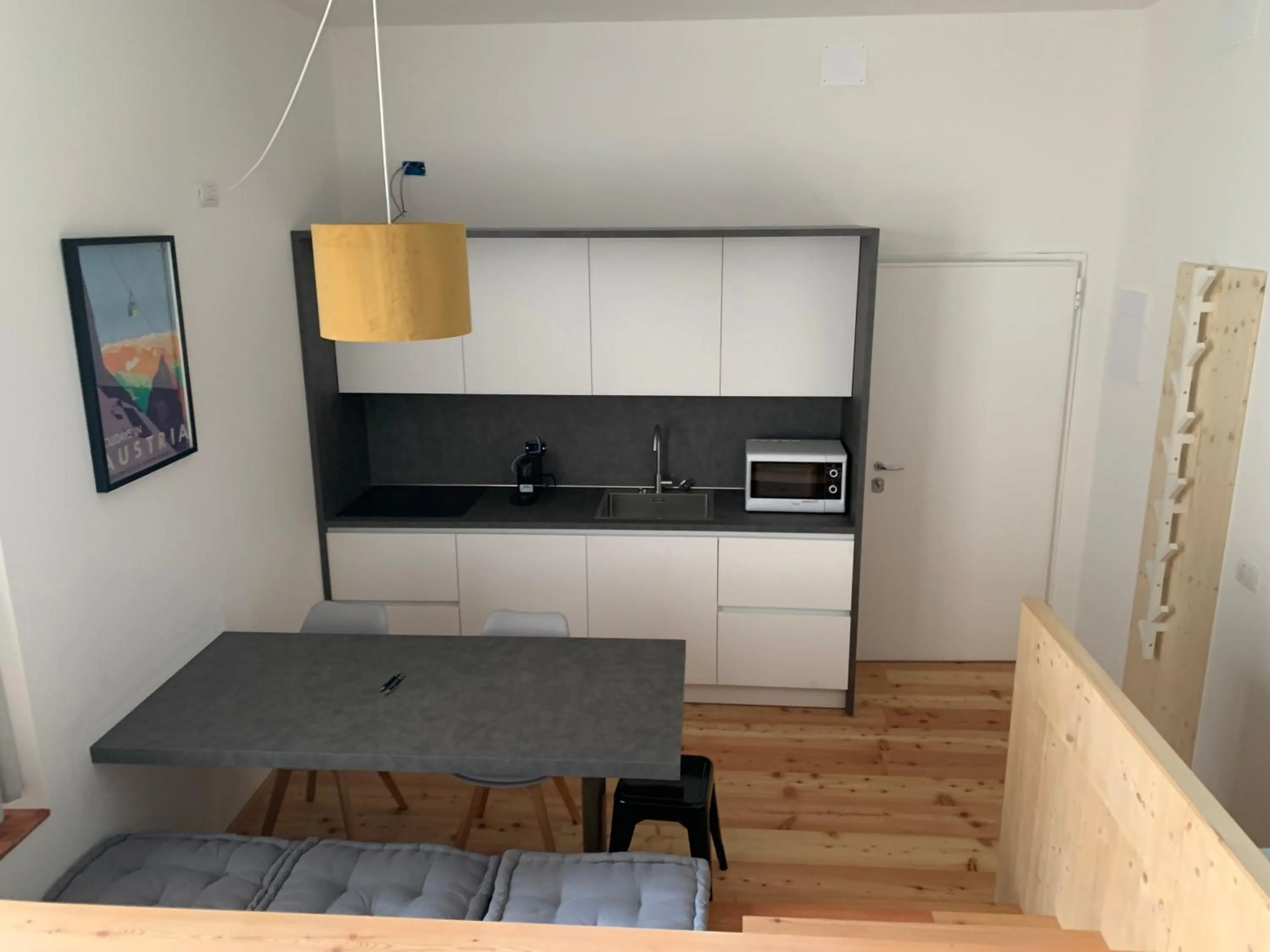 Kitchen or kitchenette, Bed in Quercus Appartements contactless check-in