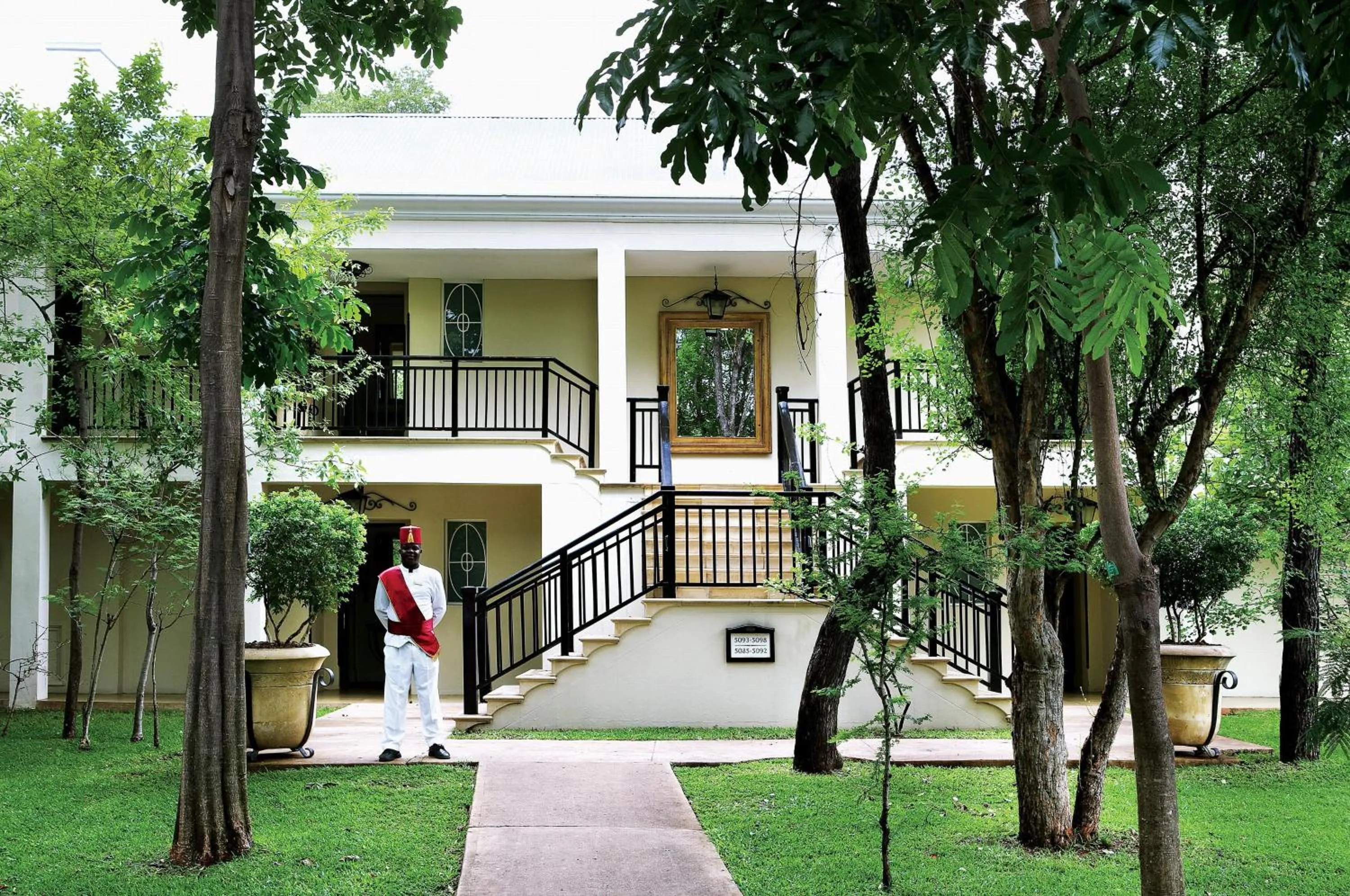 Facade/entrance in Royal Livingstone Hotel by Anantara