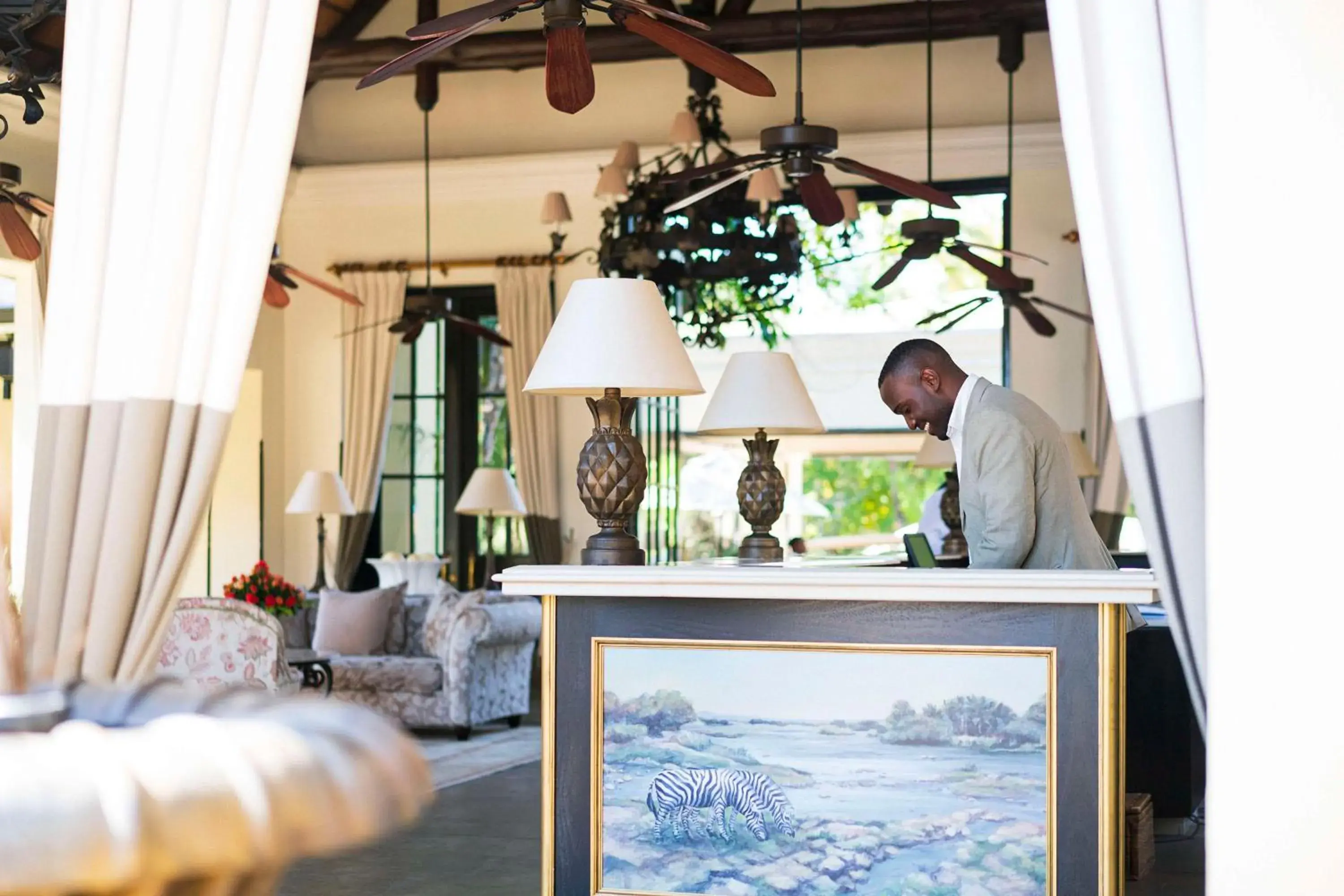 Lobby or reception in Royal Livingstone Hotel by Anantara Lobby or reception in Royal Livingstone Hotel by Anantara