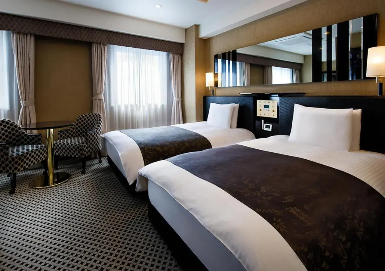 Bed in APA Hotel Saitama Higashimatsuyama Ekimae Bed in APA Hotel Saitama Higashimatsuyama Ekimae