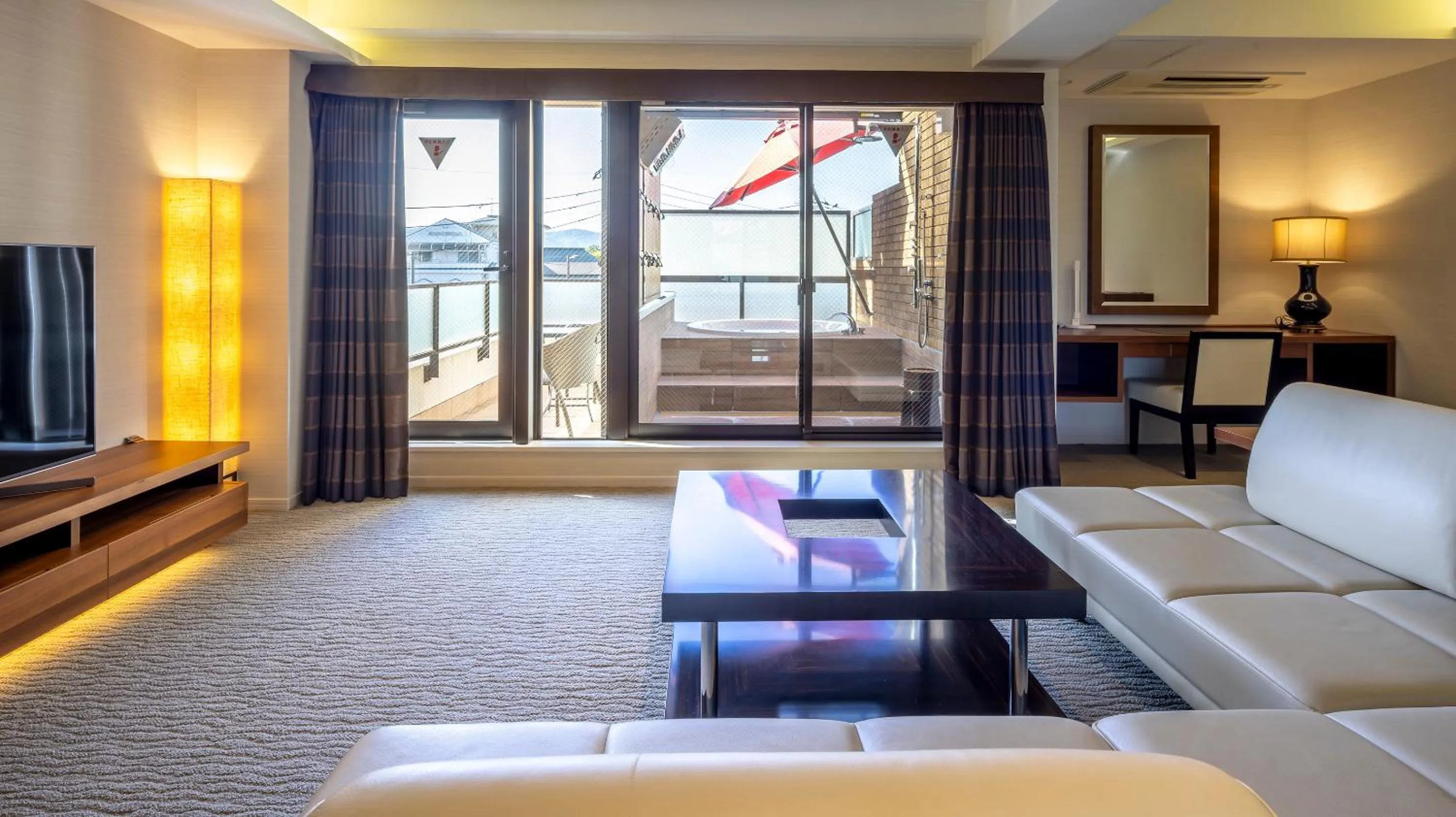 Living room, Bed in Riverte Kyoto Kamogawa