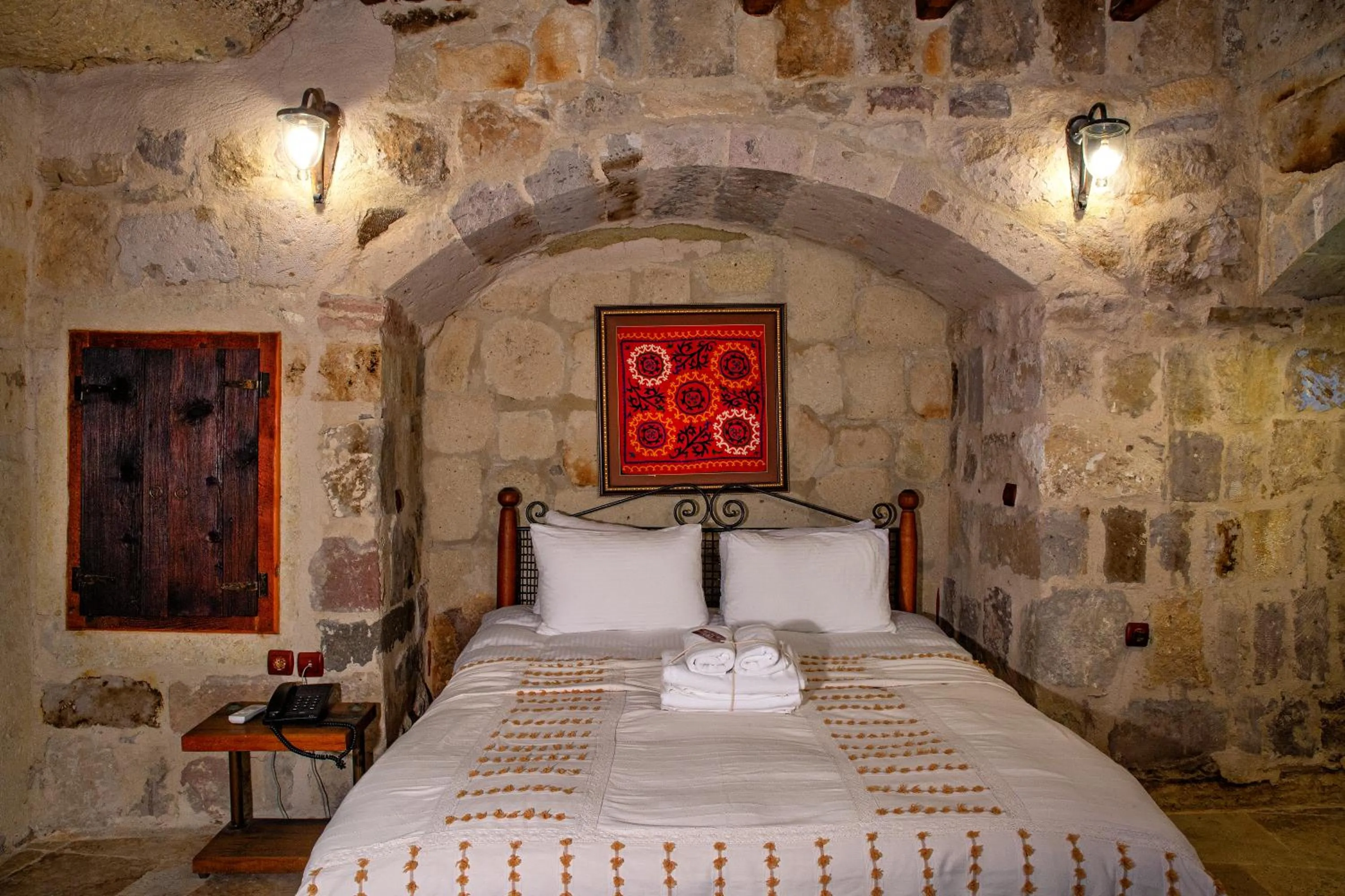 Bed in Aza Cave Cappadocia Adult Hotel