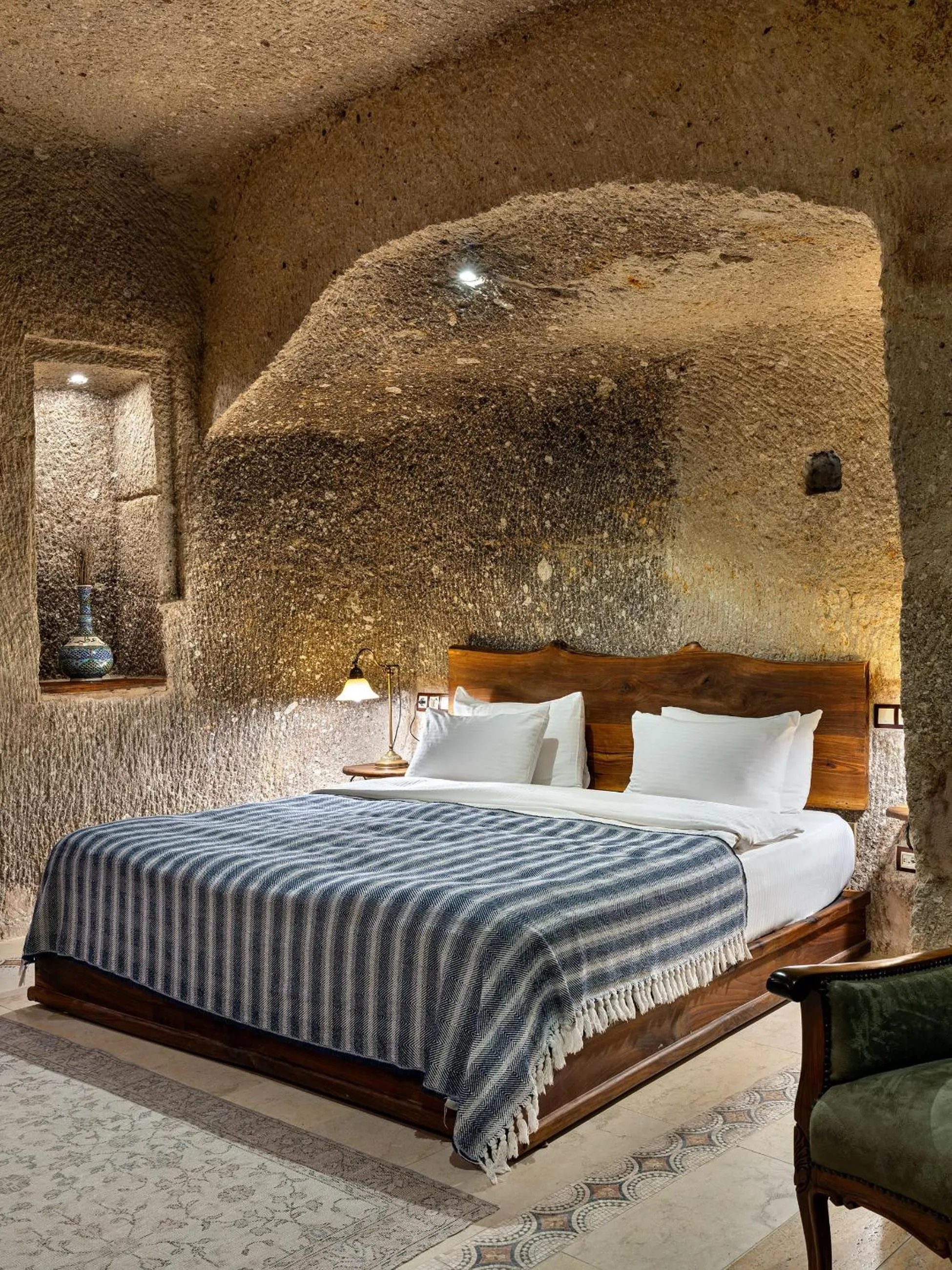 Bed in Aza Cave Cappadocia Adult Hotel