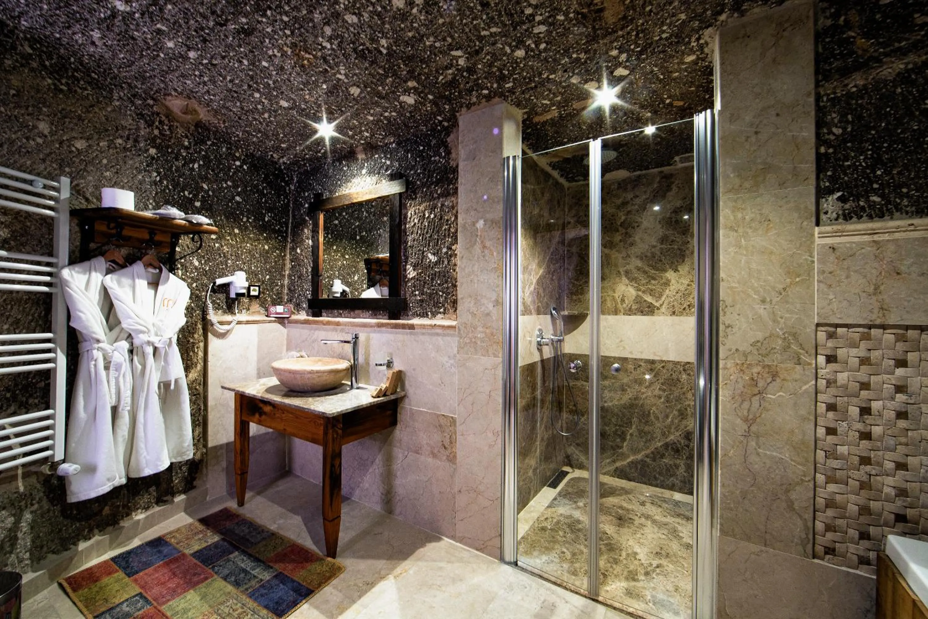 Shower in Aza Cave Cappadocia Adult Hotel
