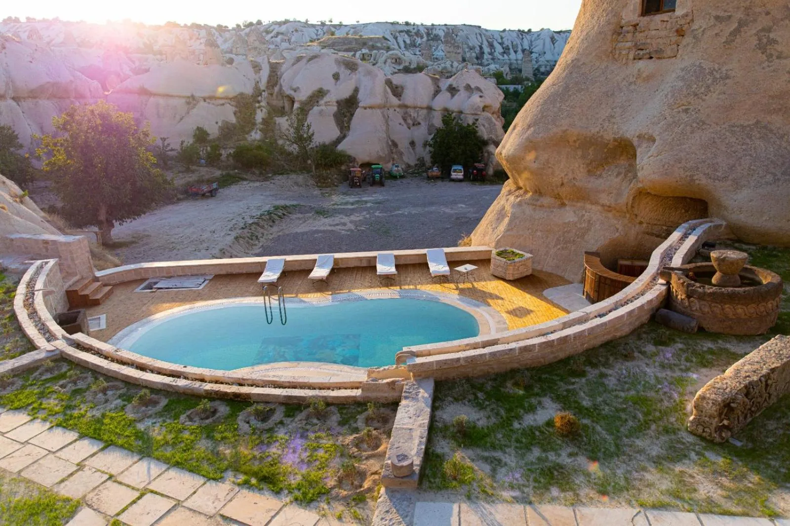 Pool view in Aza Cave Cappadocia Adult Hotel